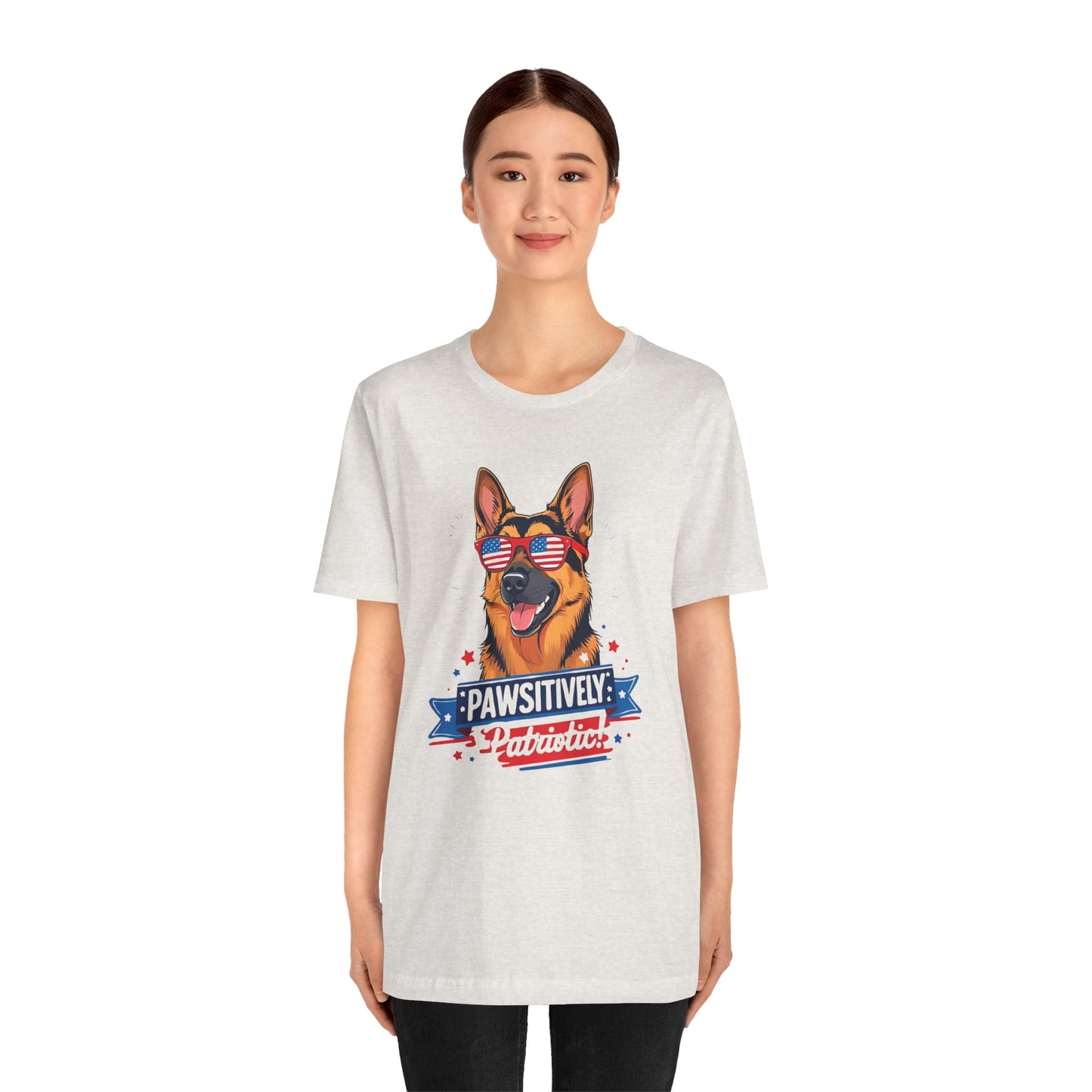 Pawsitively Patriotic German Shepherd Dog Tee, Unisex T-Shirt, Perfect for Summer Celebrations, Pet Lovers Gift, 4th of July Apparel