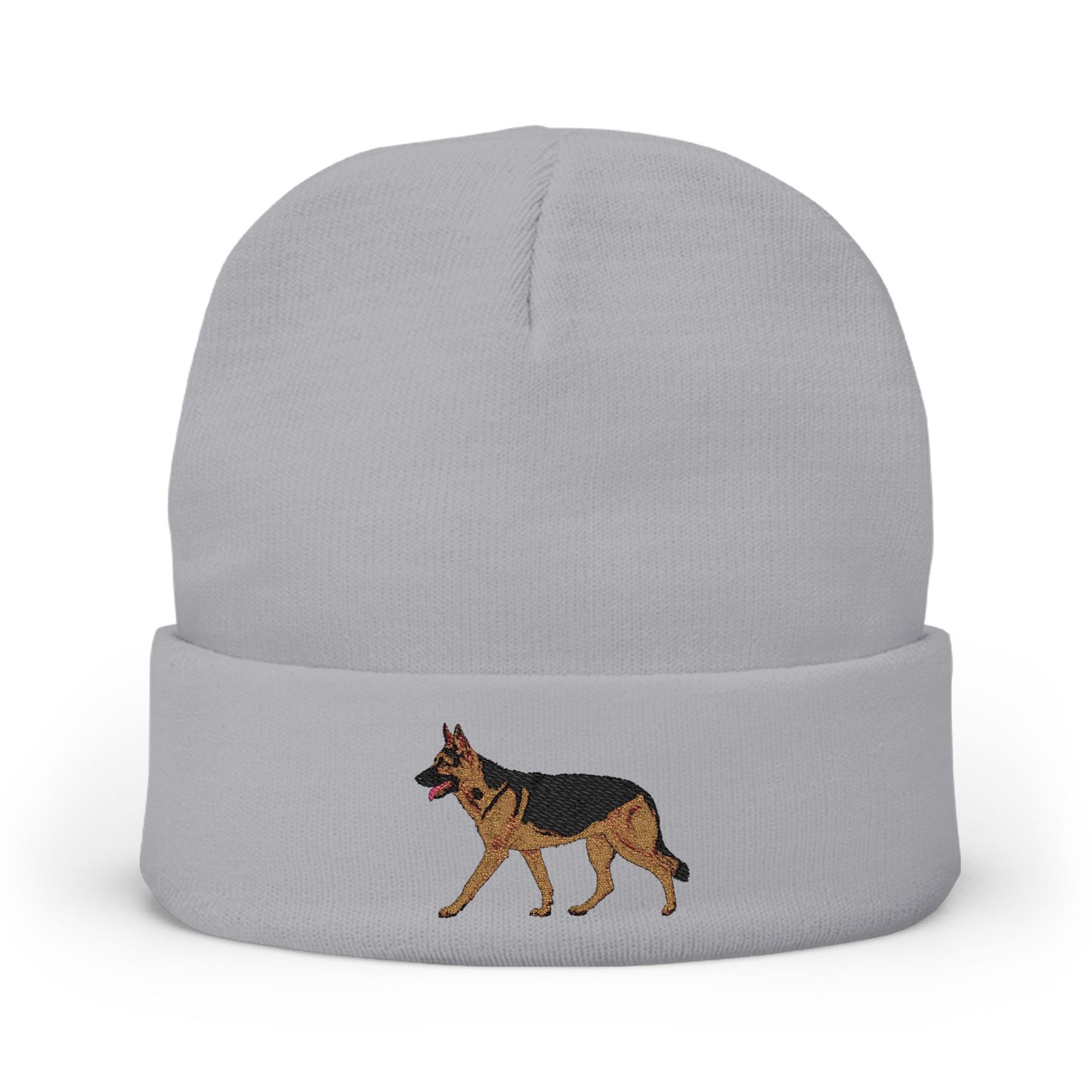 Embroidery Dog Knit Beanie | German Shepherd Design | Cozy Beanie for Cold Weather
