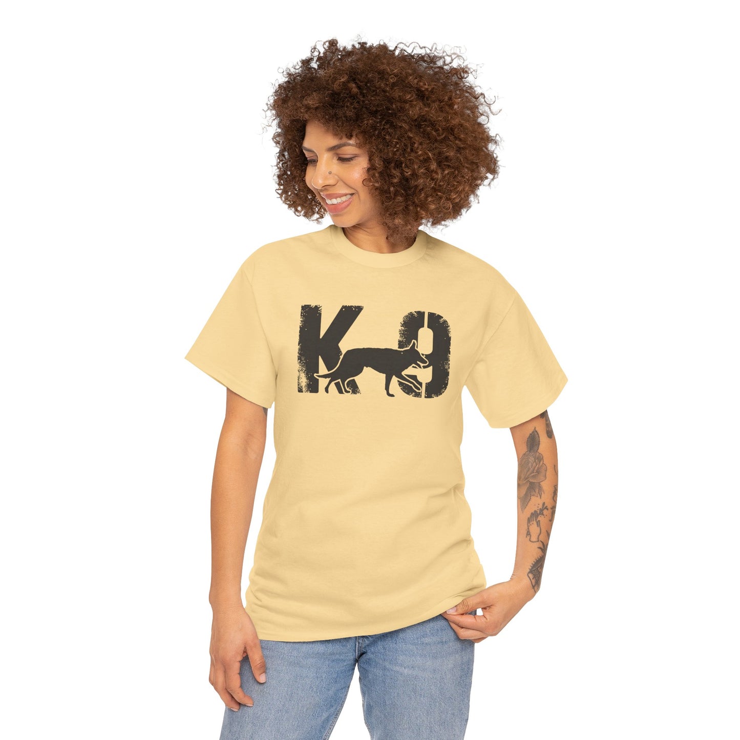 K-9 Dog Lover's Unisex Heavy Cotton Tee | T-Shirt for K-9 Handler | Dog Between K and 9 Design