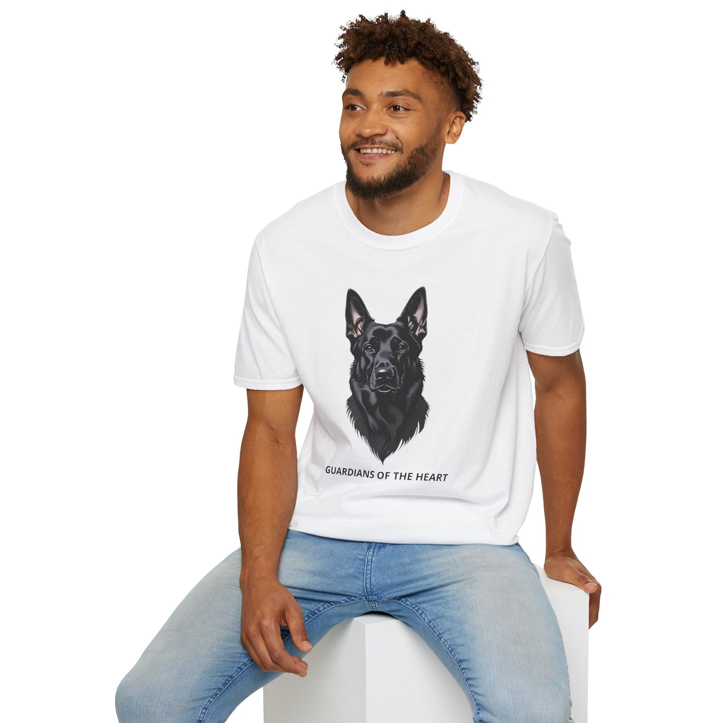 Guardians of the Heart Black German Shepherd T-Shirt, Dog Lover Shirt, Pet Memorial Tee, Unisex Animal T-Shirt, Gift for Dog Owners