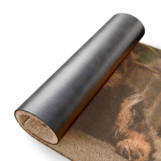 Dog Lovers Doormat Featuring a Cute German Shepherd Puppy With Floppy Ears Sitting on the Floor