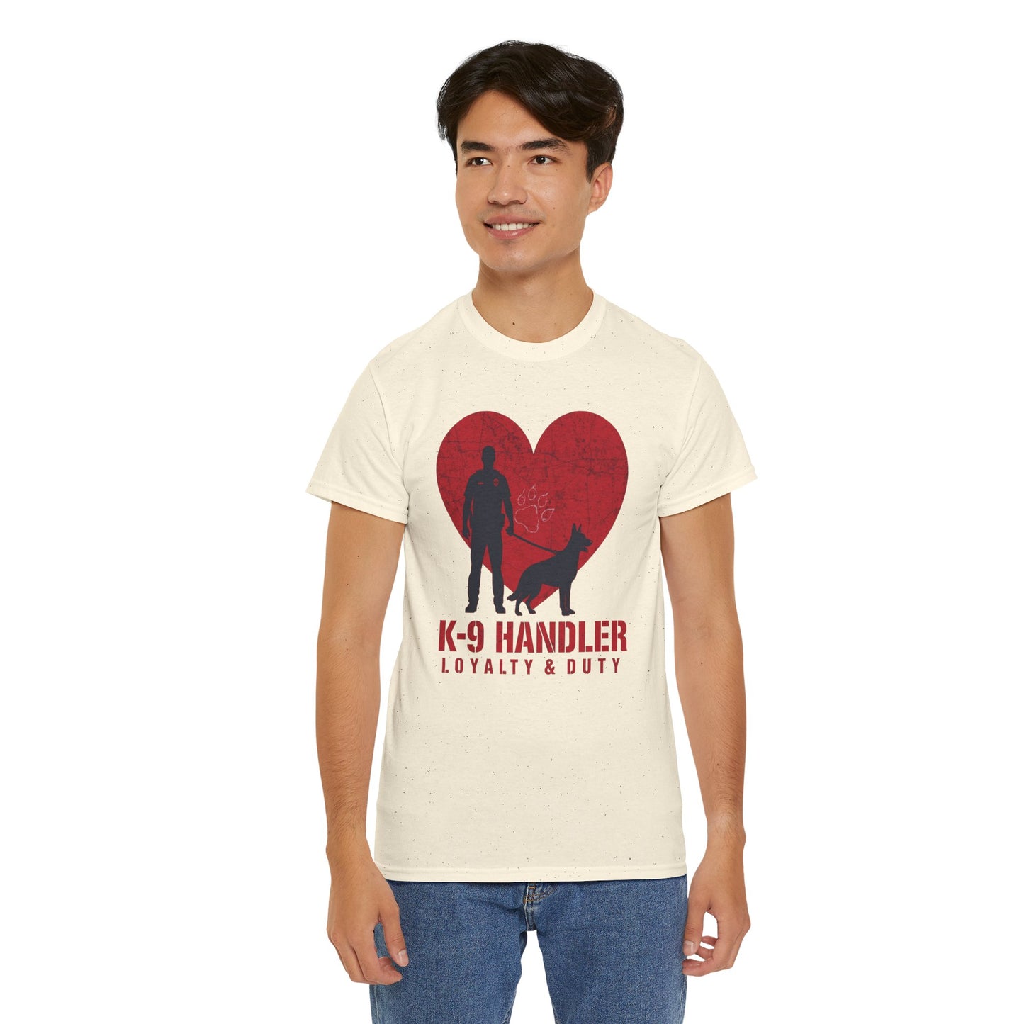 K-9 Handler Heavy Cotton Tee - Loyalty & Duty Shirt, Dog Lover Gift