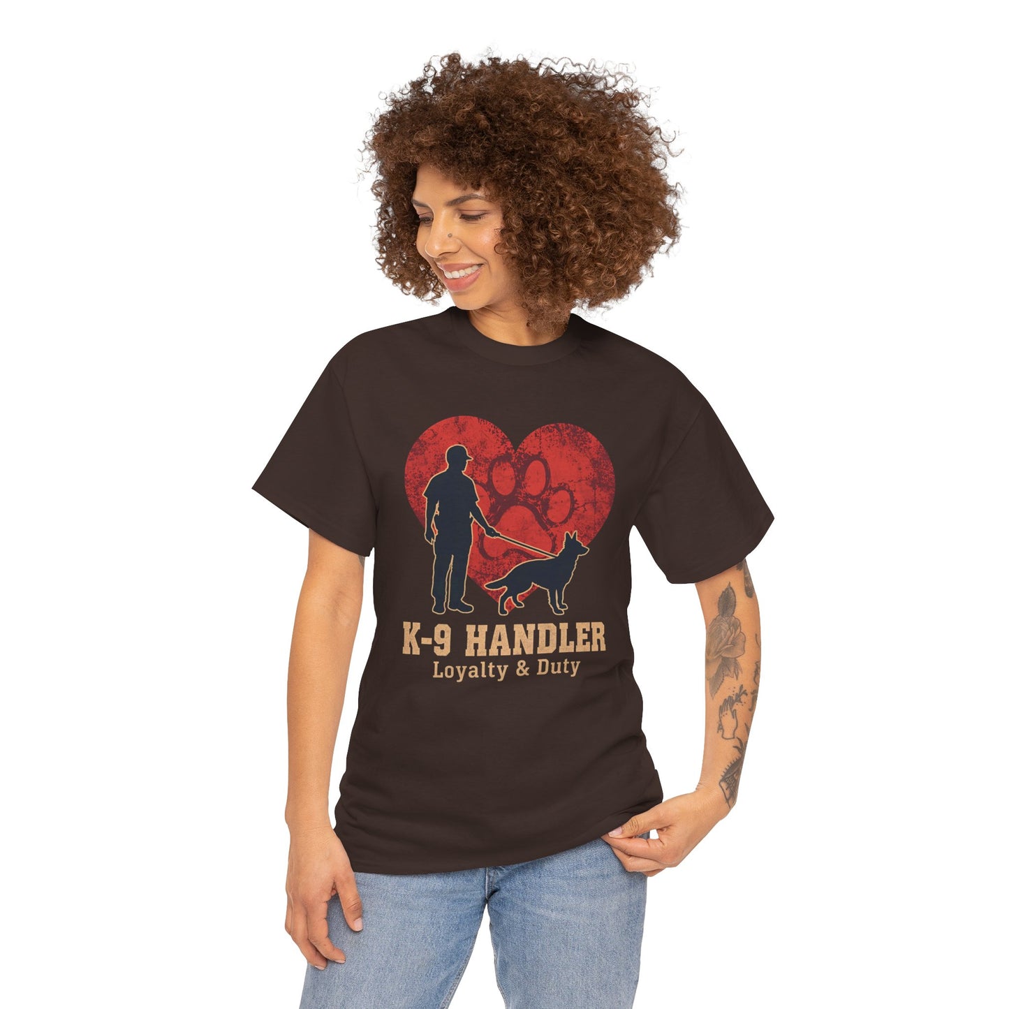 K-9 Handler Heart Tee - Loyalty & Duty, Dog Lover Gift, Pet Owner Apparel