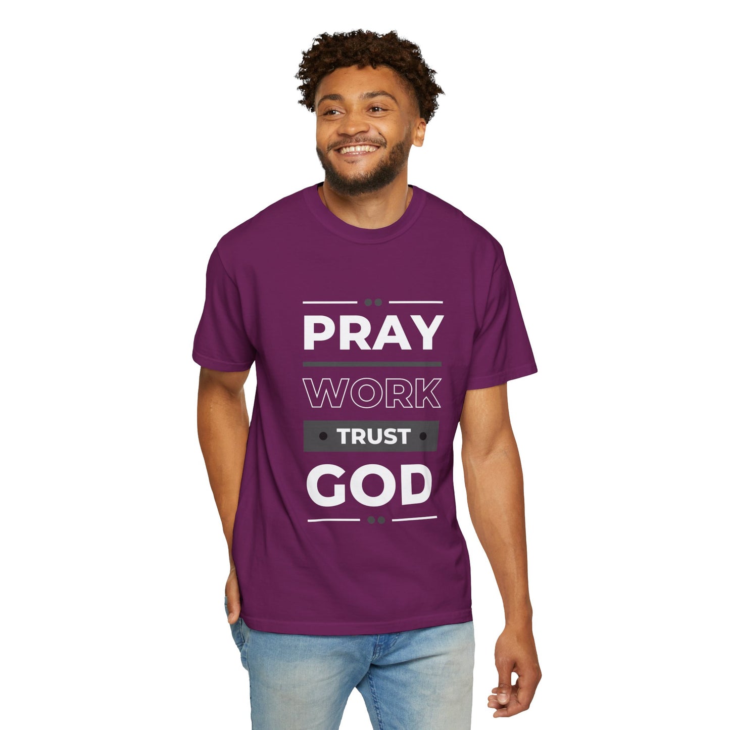 Faith-Inspired Garment-Dyed T-shirt, Inspirational Tee, God Trust Shirt, Religious Apparel, Motivational Gift, Unisex Fashion