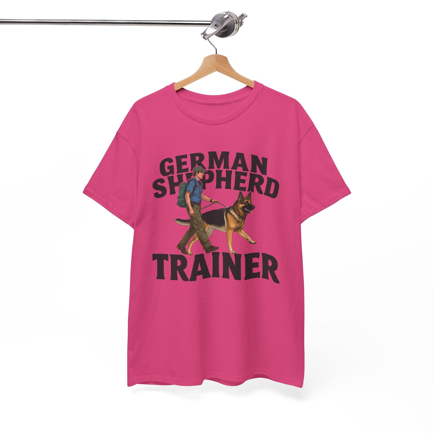 German Shepherd Trainer Tee - Man Holding a German Shepherd | Dog Lover Gift