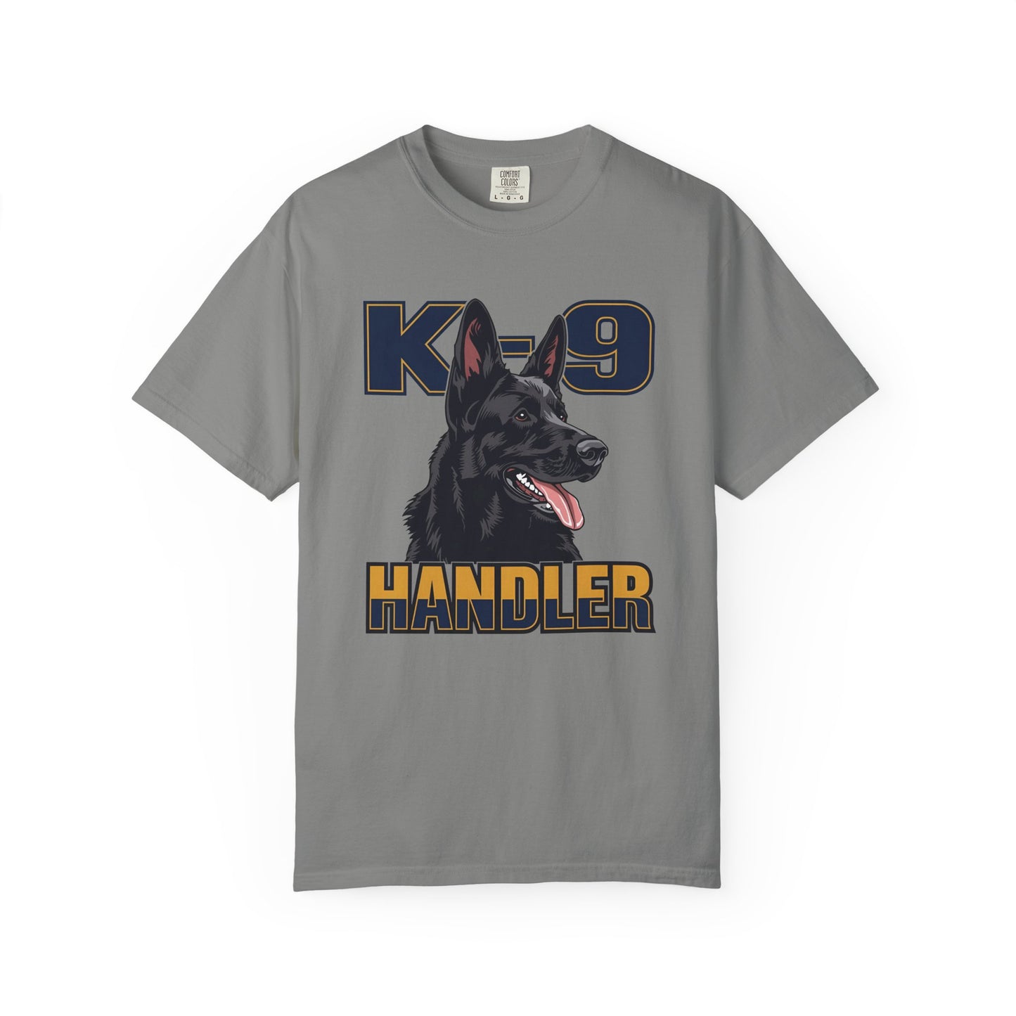 Black German Shepherd K-9 Handler T-Shirt, Garment-Dyed Unisex Tee for Dog Lovers