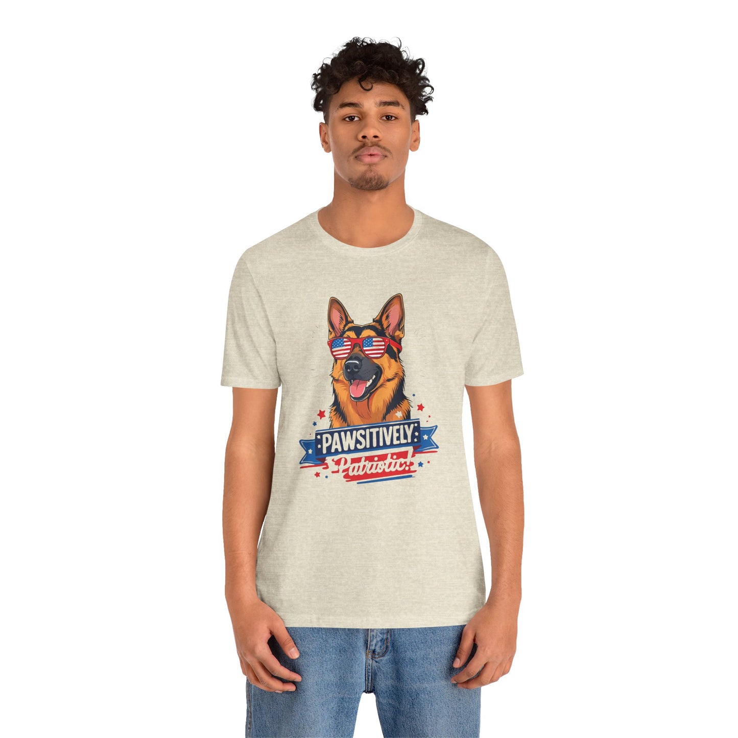Pawsitively Patriotic German Shepherd Dog Tee, Unisex T-Shirt, Perfect for Summer Celebrations, Pet Lovers Gift, 4th of July Apparel