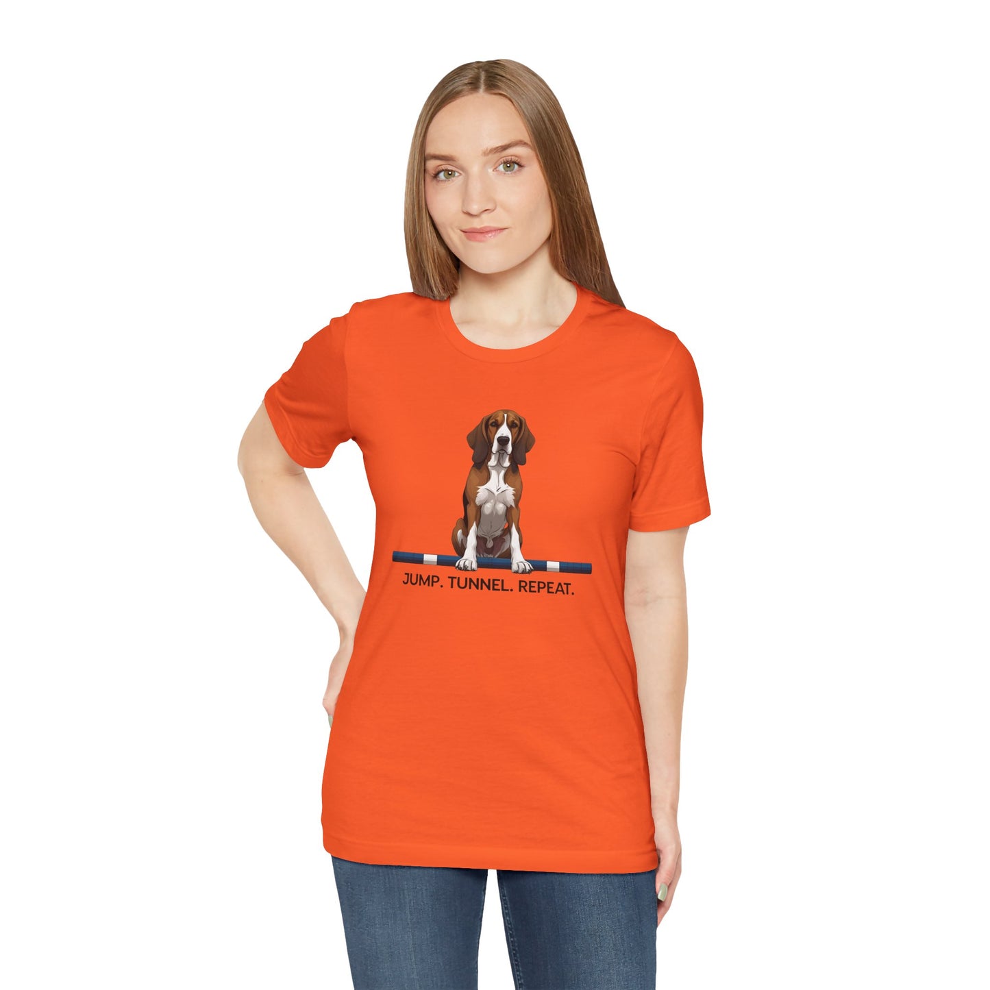 Dog Agility Tee, Fun Pet Lover Shirt, Jump Tunnel Repeat T-Shirt, Dog Enthusiast Apparel, Gift for Dog Owners