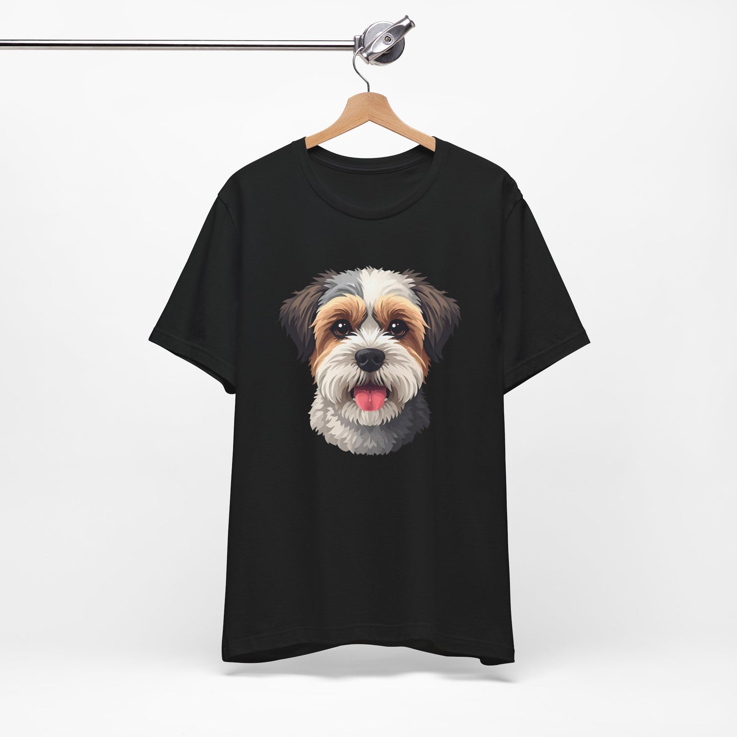 Unisex Dog Lover T-Shirt Featuring a 3D Design of Cute Fluffy Bichon Frise Mix | Gift for Dog Owners