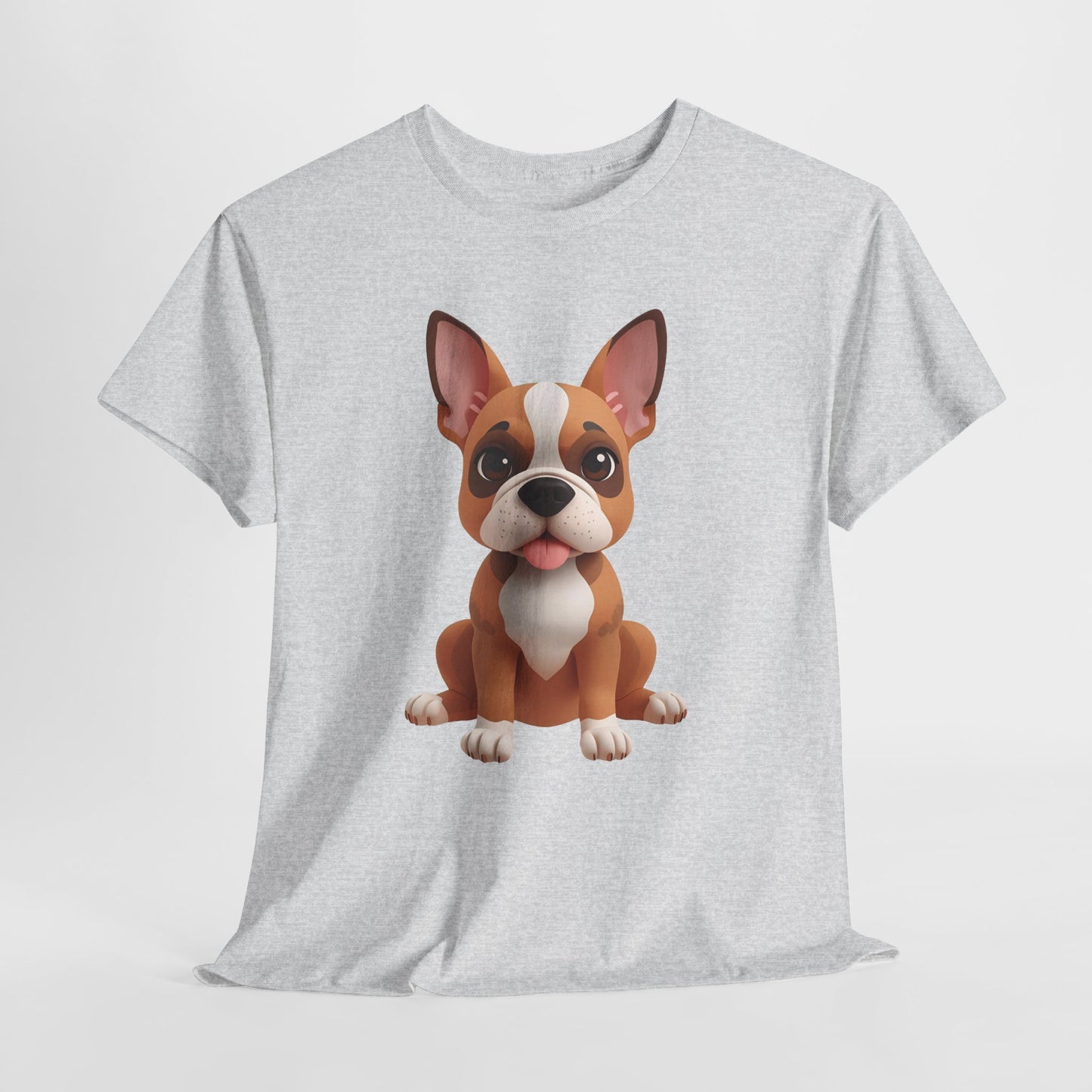 Cute 3D French Bulldog T-Shirt Unisex Heavy Cotton Tee, Dog Lover Gift