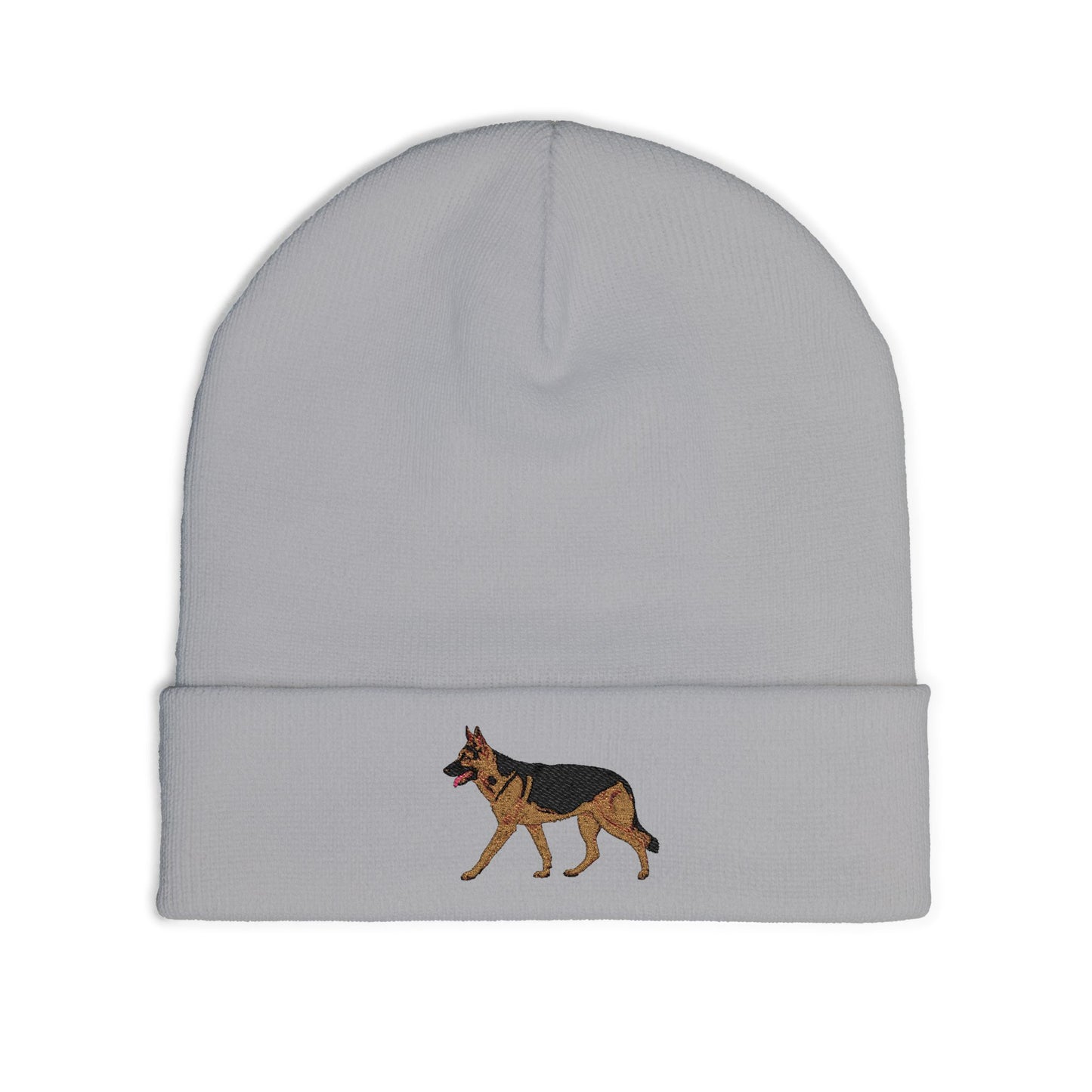 Embroidery Dog Knit Beanie | German Shepherd Design | Cozy Beanie for Cold Weather
