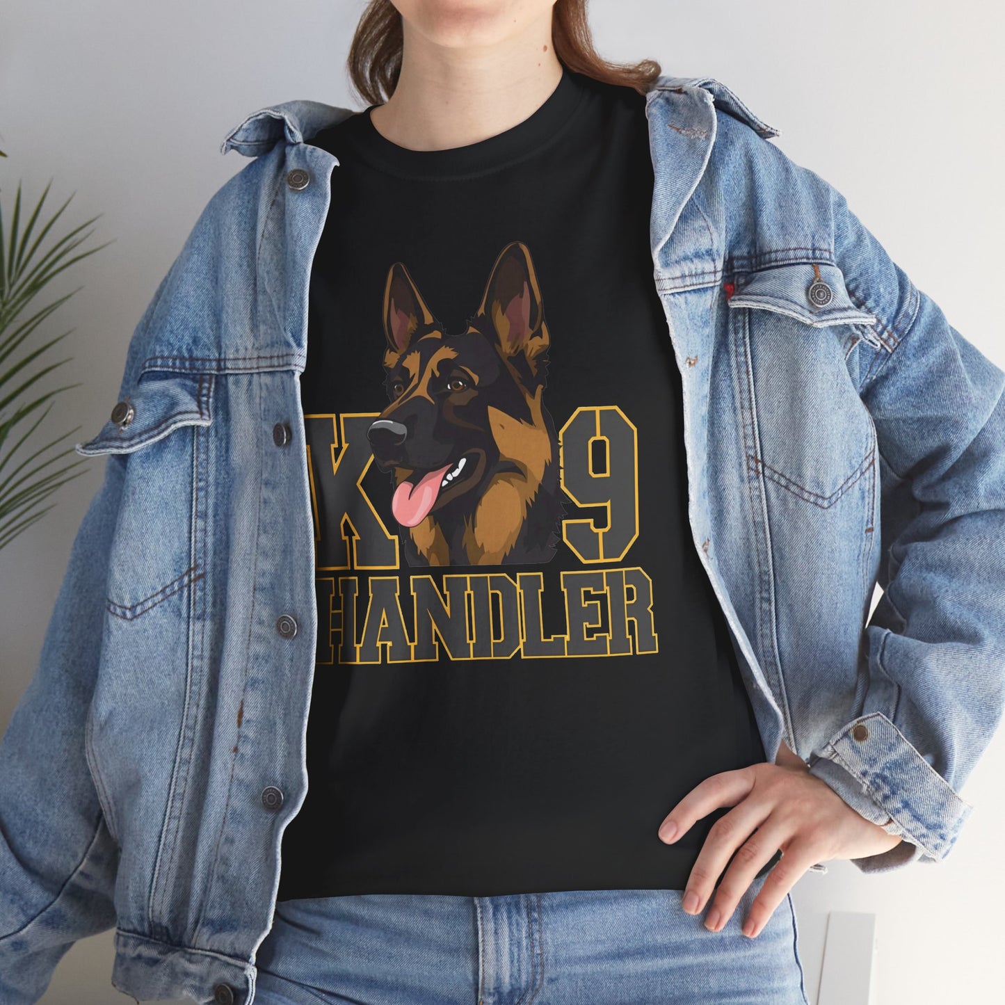 German Shepherd K9 Handler Tee, Perfect for Dog Lovers, Gift for Pet Owners, Unisex Cotton T-Shirt