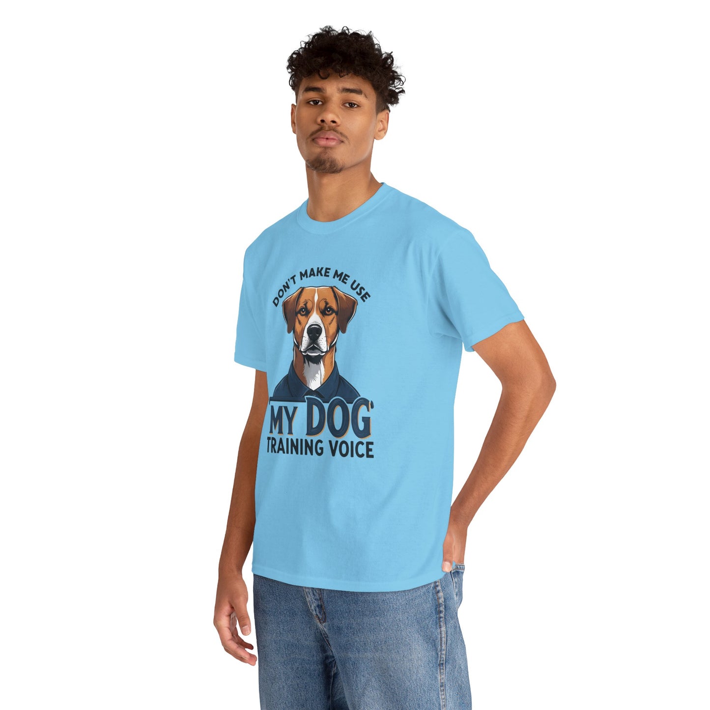 Dog Training T-Shirt - Don't Make Me Use My Dog Training Voice | Perfect Gift for Dog Owners, Casual Wear, Funny Dog Humor Shirt, Pet Training Apparel