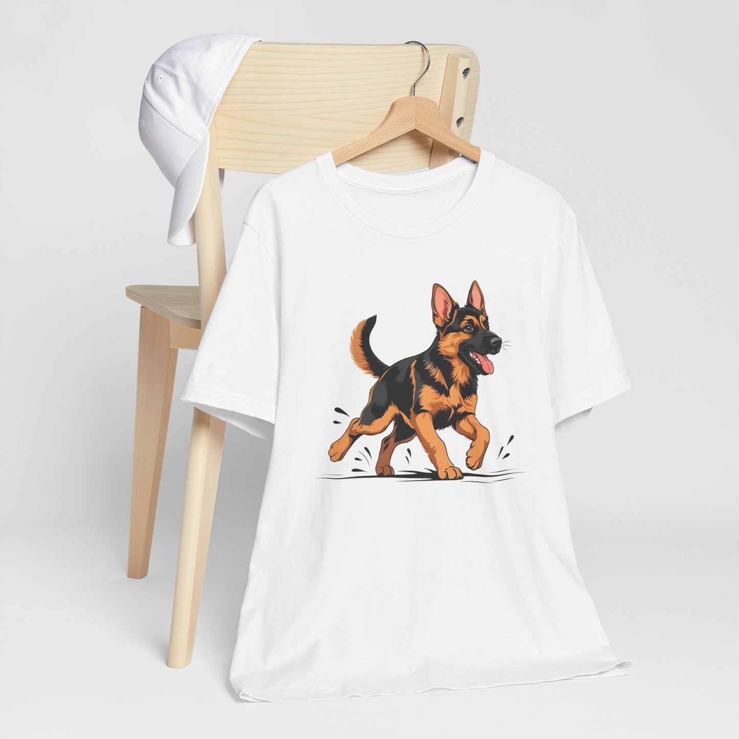 Playful German Shepherd Puppy Tee, Cute Dog Lover Gift, Pet Owner Shirt, Fun Animal Apparel, Unisex T-Shirt for Dog Enthusiasts