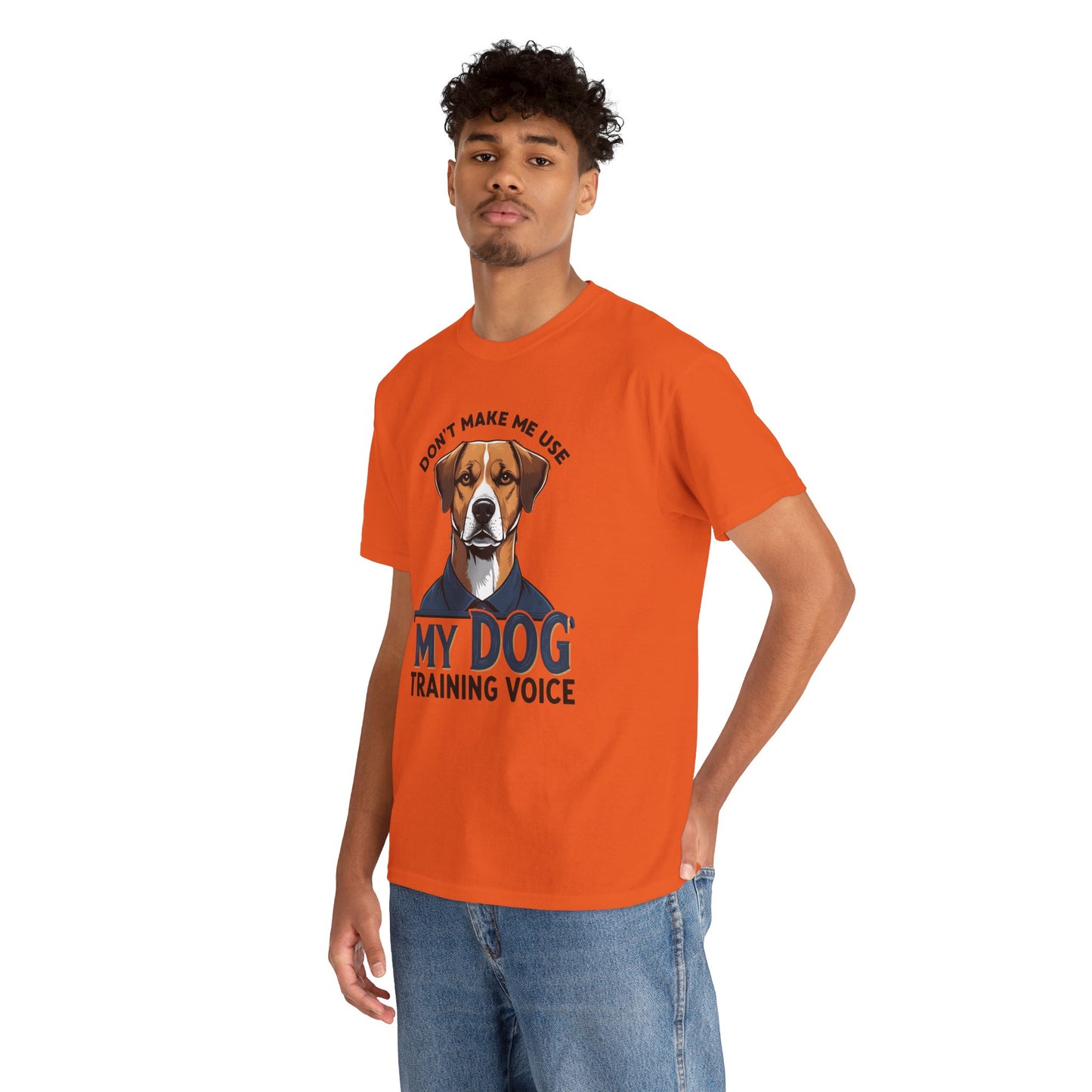 Dog Training T-Shirt - Don't Make Me Use My Dog Training Voice | Perfect Gift for Dog Owners, Casual Wear, Funny Dog Humor Shirt, Pet Training Apparel