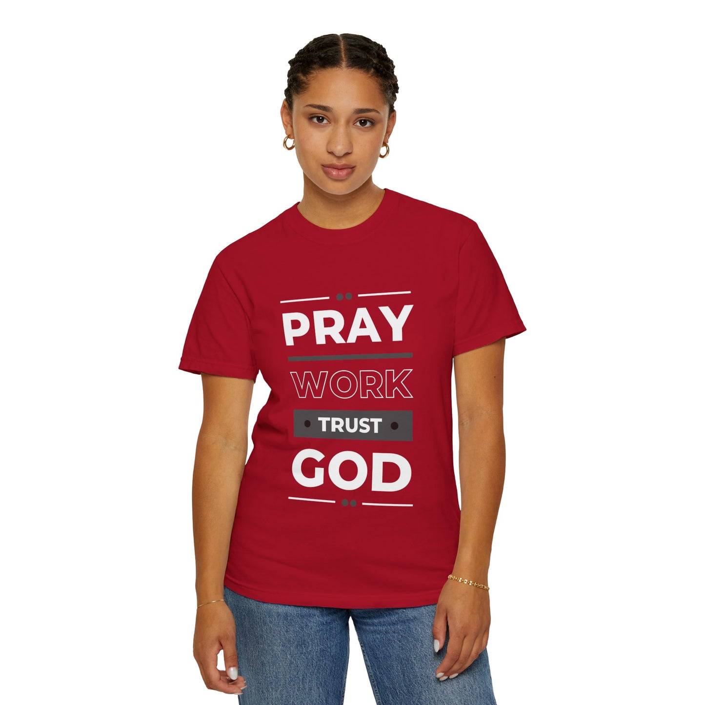 Faith-Inspired Garment-Dyed T-shirt, Inspirational Tee, God Trust Shirt, Religious Apparel, Motivational Gift, Unisex Fashion