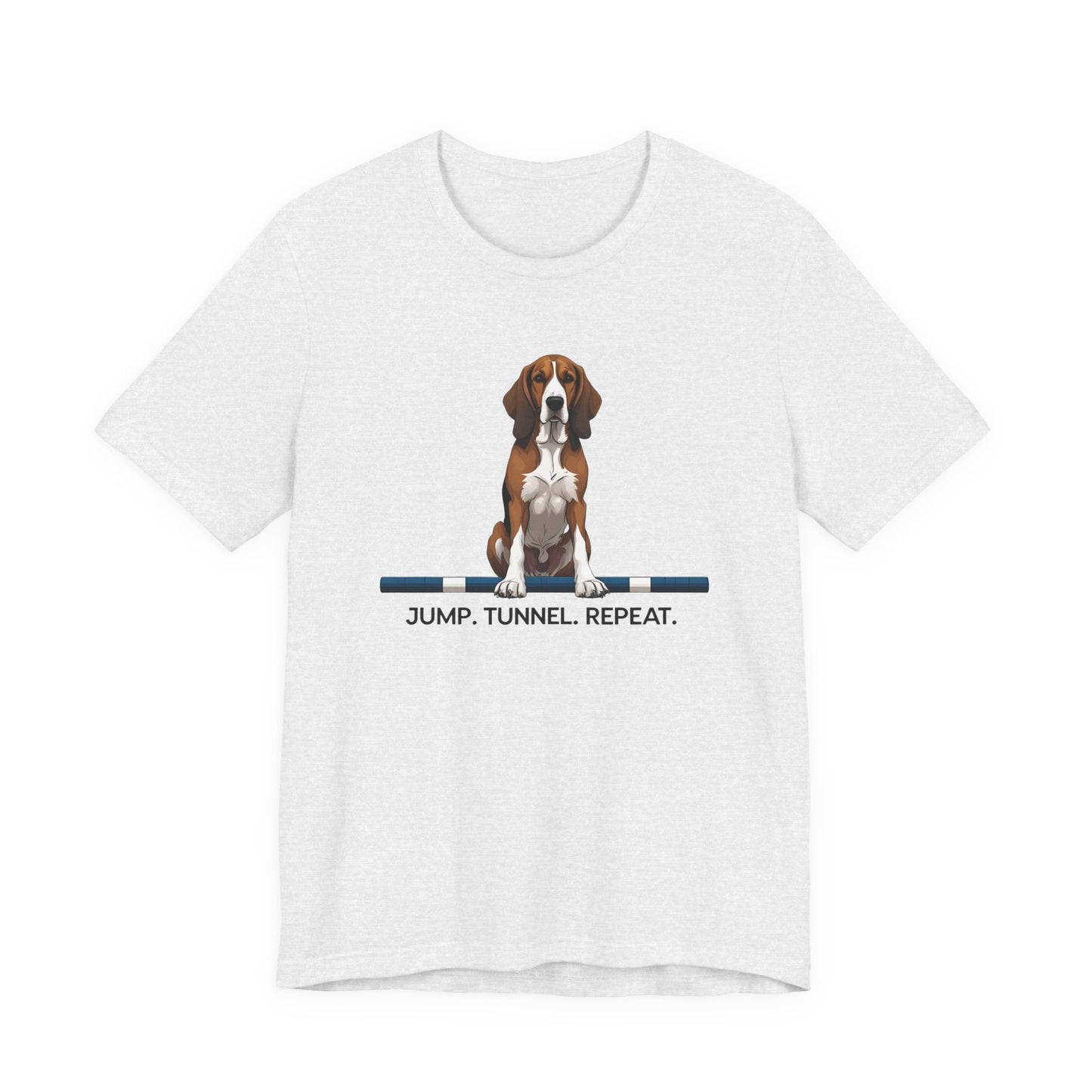 Dog Agility Tee, Fun Pet Lover Shirt, Jump Tunnel Repeat T-Shirt, Dog Enthusiast Apparel, Gift for Dog Owners