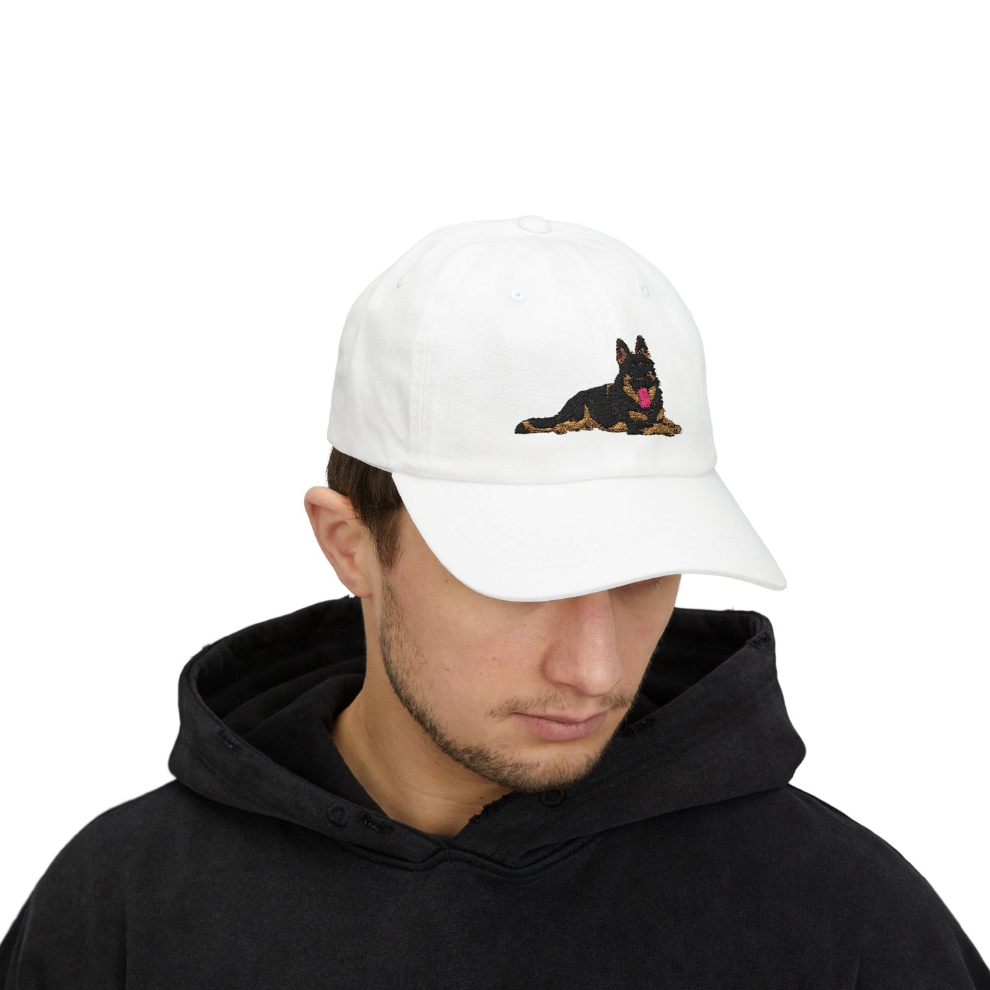 Classic Dad Cap Featuring a Giant Old Fashioned Working Line German Shepherd Embroidered Design
