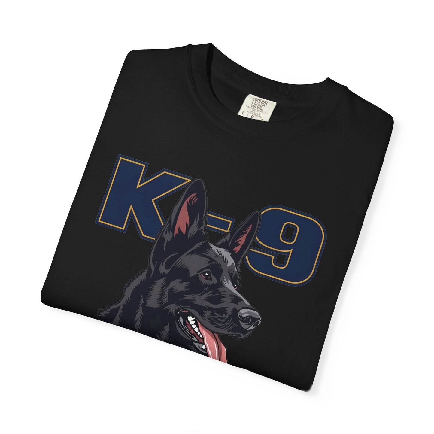 Black German Shepherd K-9 Handler T-Shirt, Garment-Dyed Unisex Tee for Dog Lovers