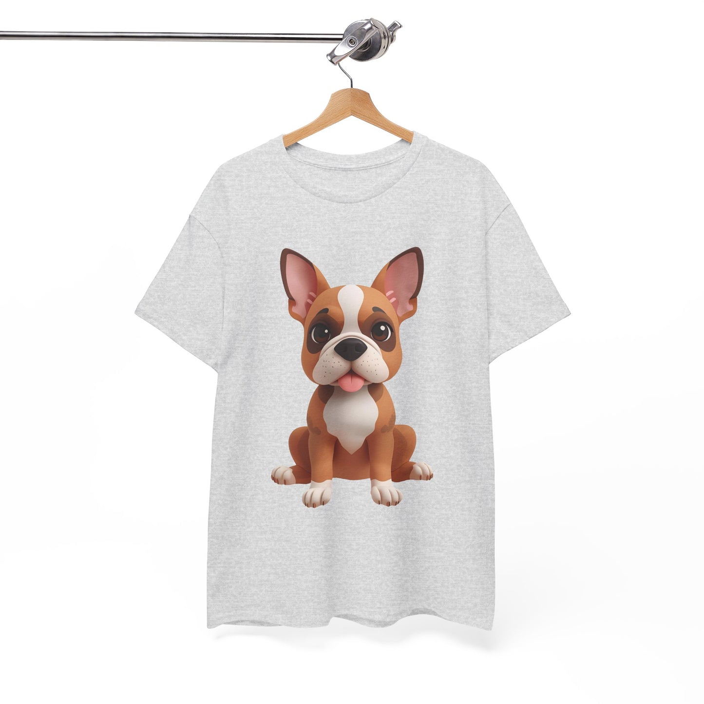 Cute 3D French Bulldog T-Shirt Unisex Heavy Cotton Tee, Dog Lover Gift