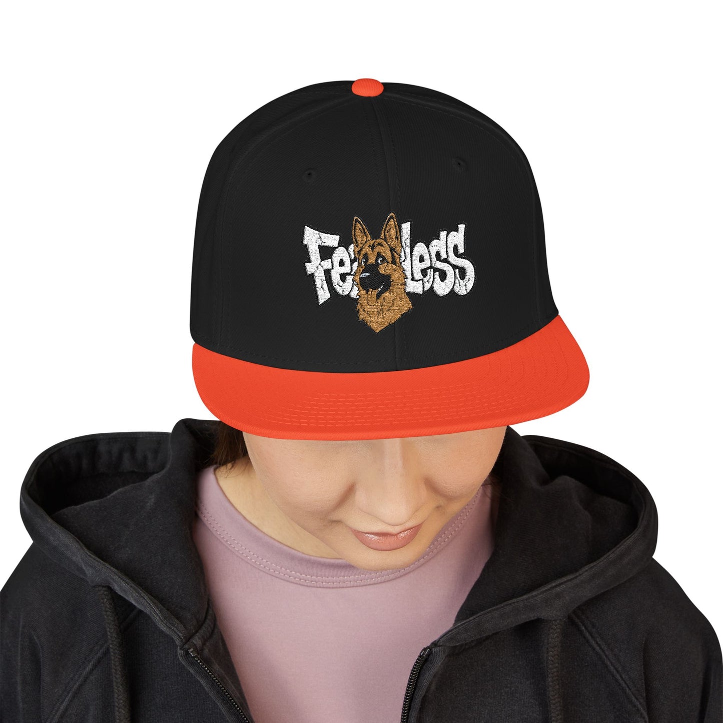 German Shepherd Embroidered Snapback Hat - Fearless