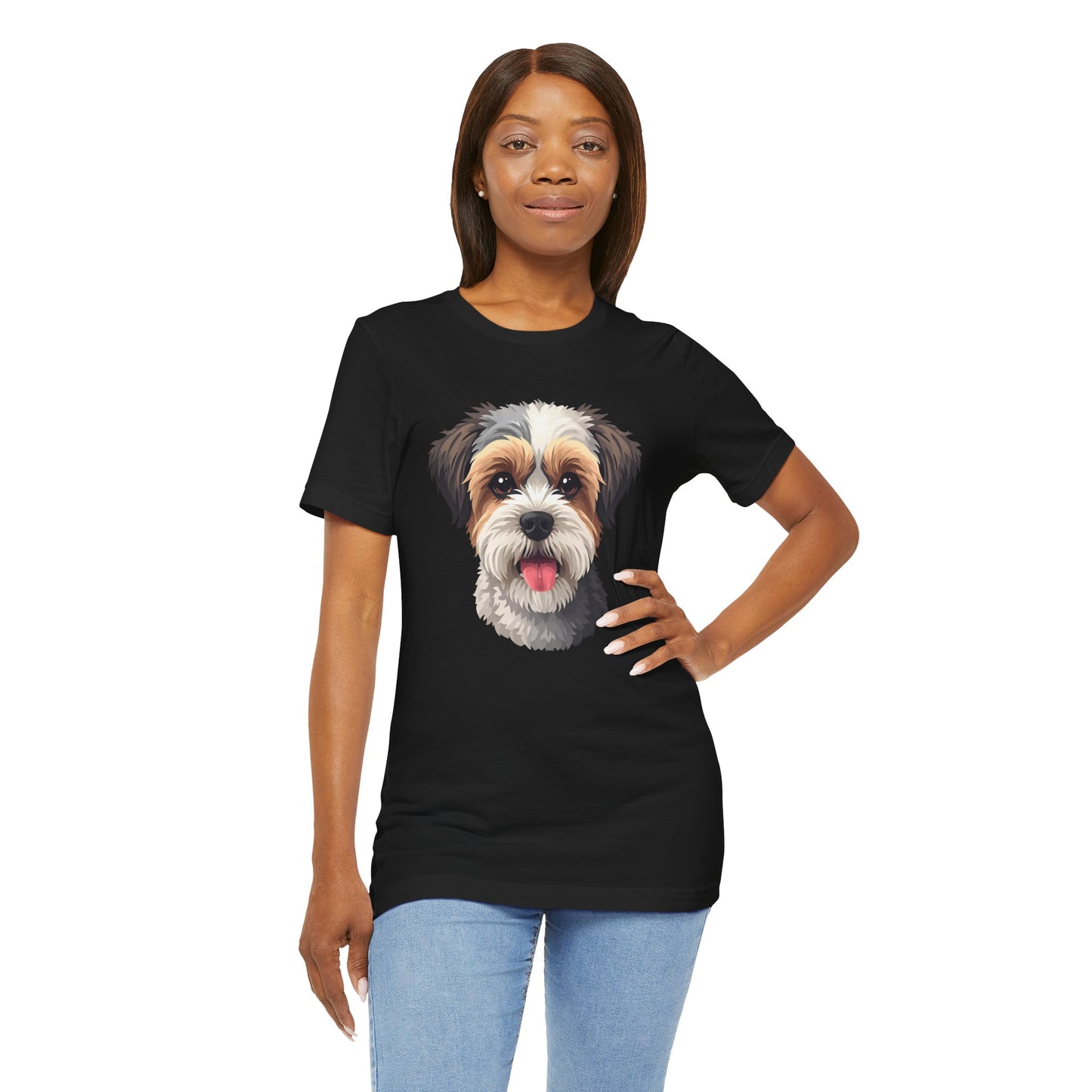 Unisex Dog Lover T-Shirt Featuring a 3D Design of Cute Fluffy Bichon Frise Mix | Gift for Dog Owners