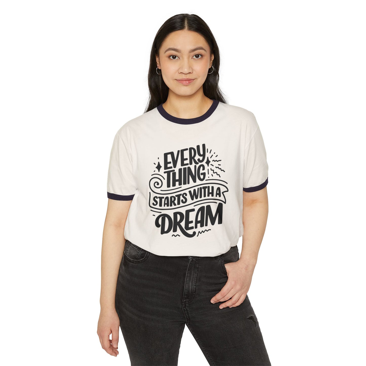 Inspirational Dream T-Shirt - Everything Starts With a Dream, Unisex Cotton Tee for Motivation, Gift for Dreamers, Positive Quote Tee