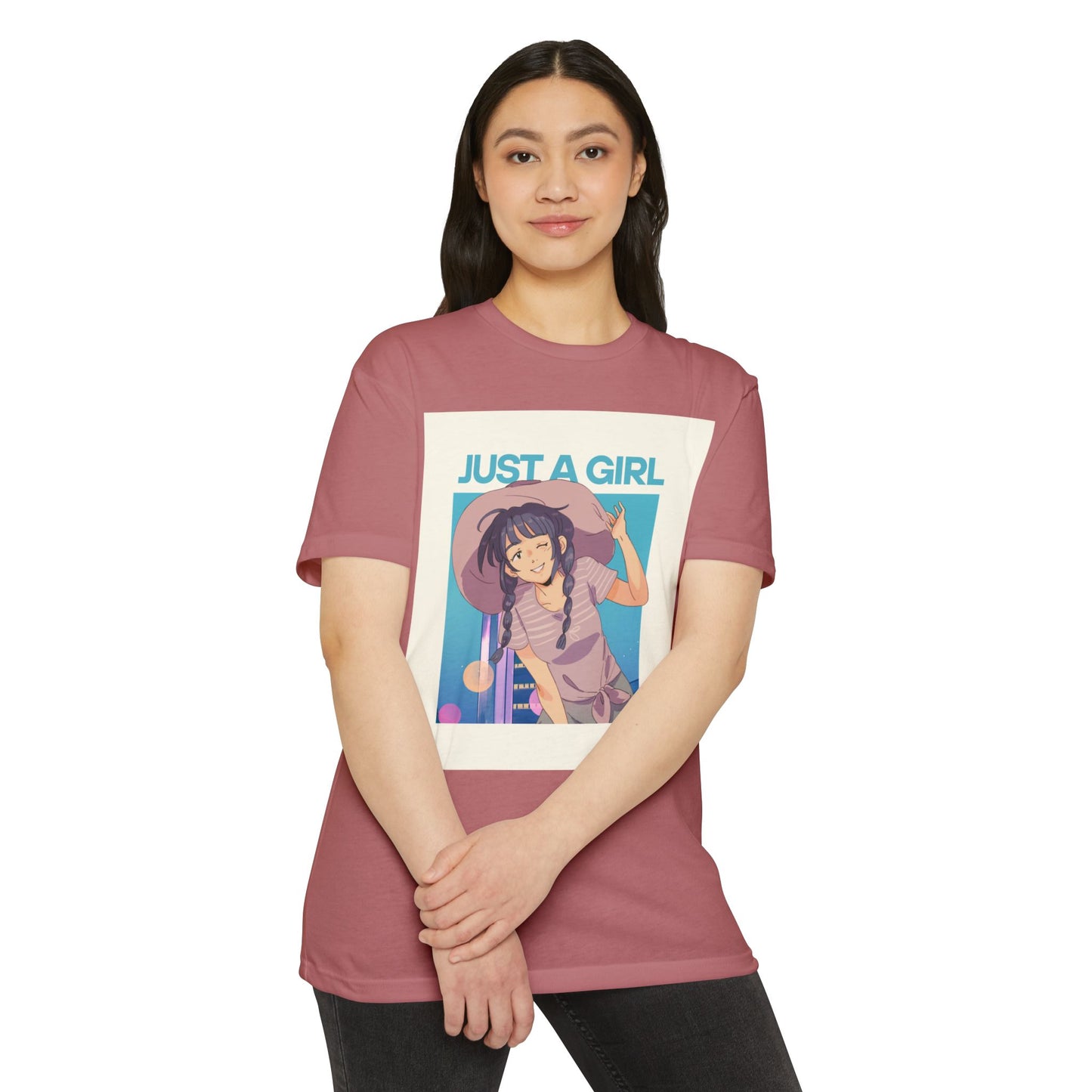 Just A Girl Graphic T-Shirt, Cute Casual Tee for Women, Summer Fashion, Anime Lover Gift, Everyday Wear