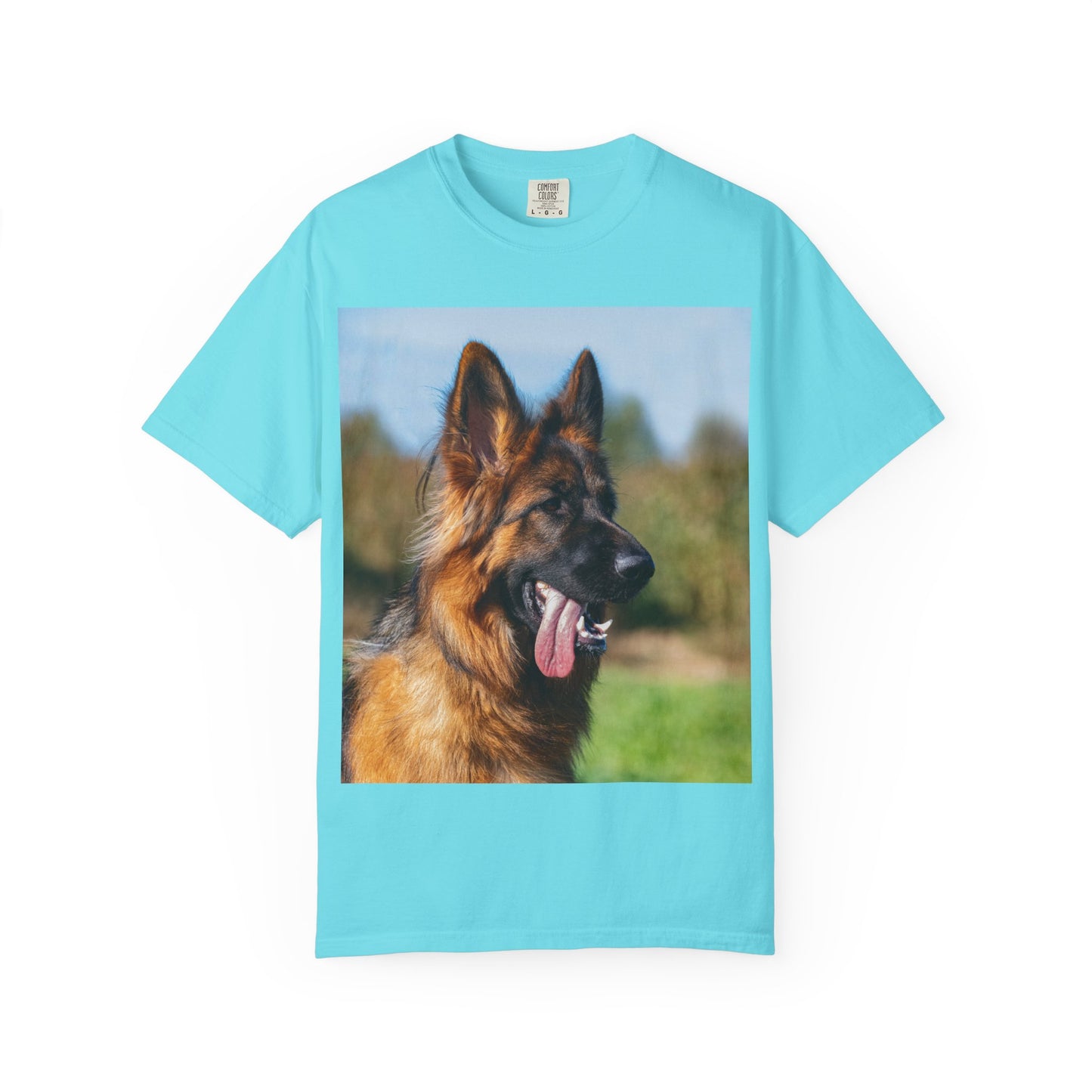 Unisex Dog Lover T-Shirt Featuring a Stunning Showline German Shepherd Puppy Leaving Tongue Out
