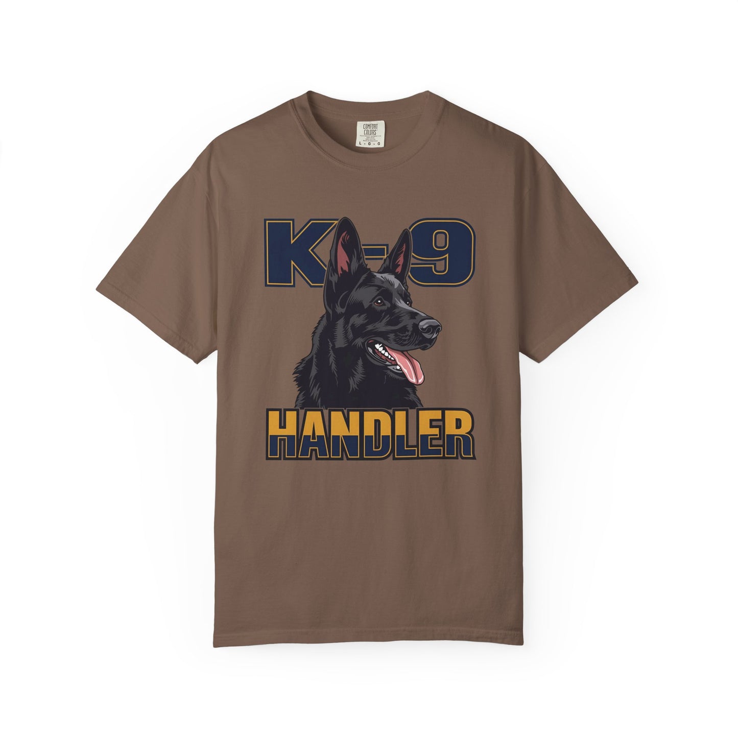Black German Shepherd K-9 Handler T-Shirt, Garment-Dyed Unisex Tee for Dog Lovers