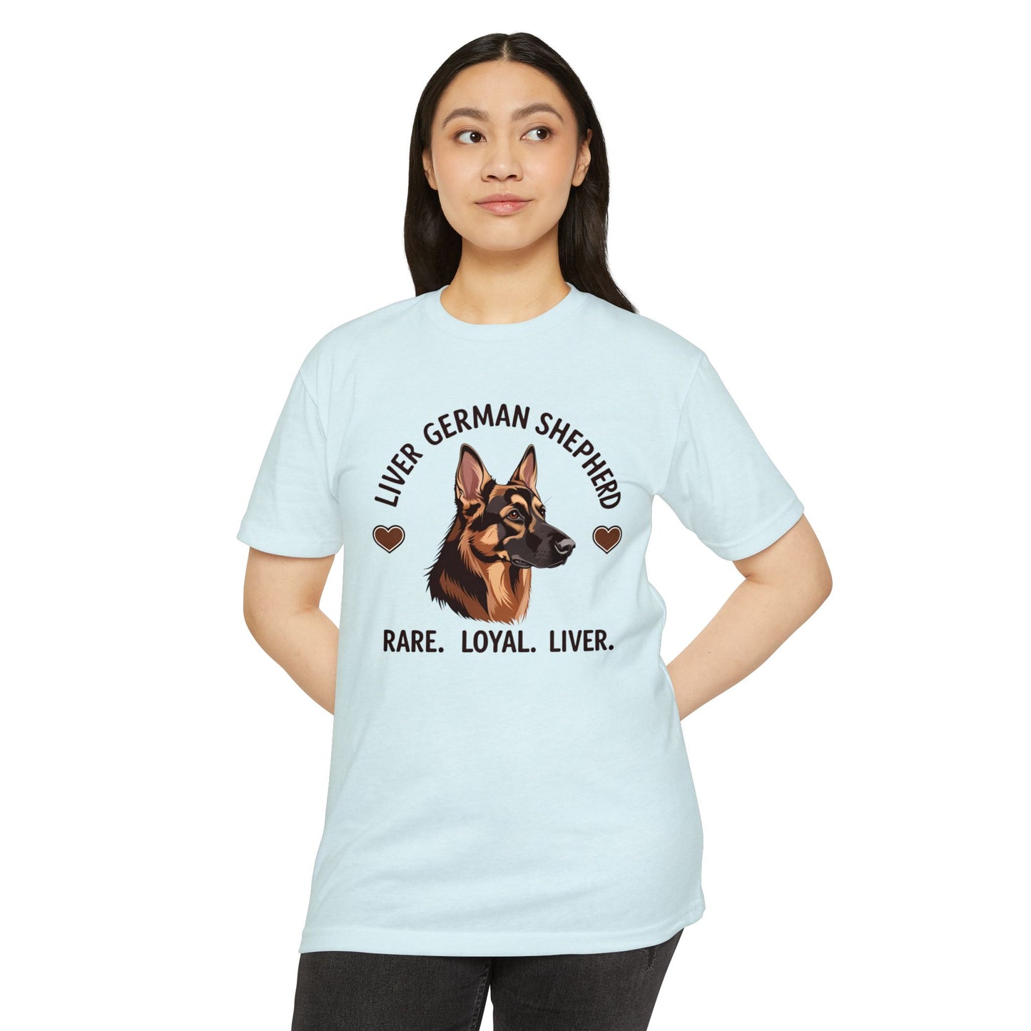 Liver German Shepherd T-Shirt - Rare Loyal Liver, Dog Lover Gift, Unisex Pet Tee, Animal Lover Apparel, Perfect for Birthdays and Dog Shows