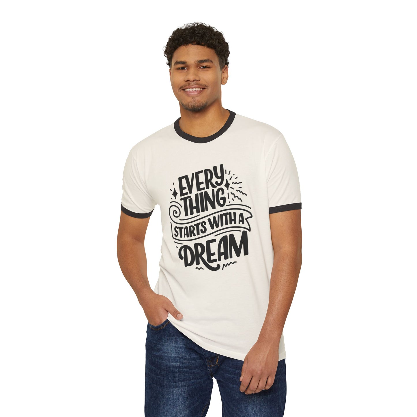 Inspirational Dream T-Shirt - Everything Starts With a Dream, Unisex Cotton Tee for Motivation, Gift for Dreamers, Positive Quote Tee