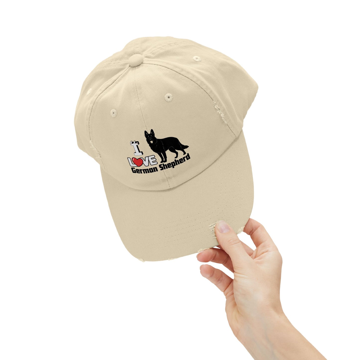 I Love German Shepherd Distressed Cap - Dog Lovers Gift