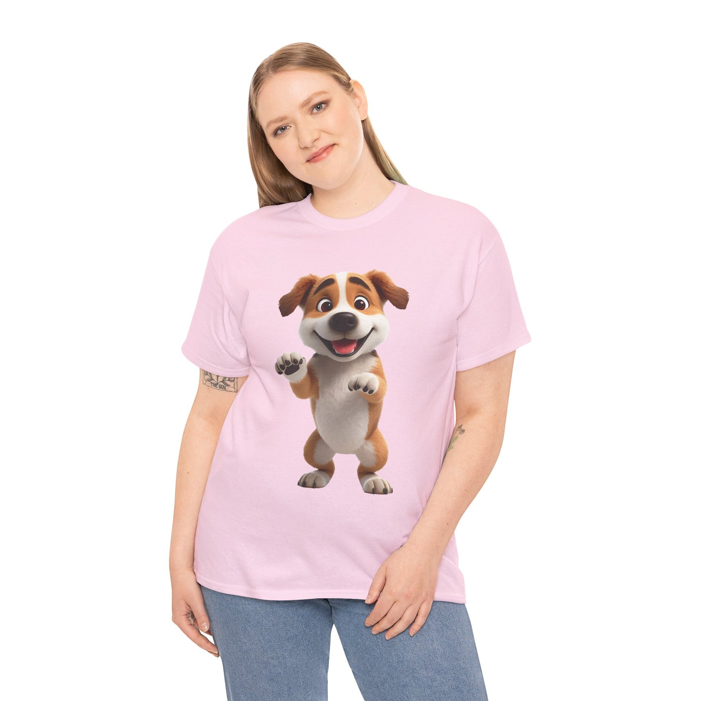 Cute Dog 3D Graphic Tee, Unisex Heavy Cotton T-Shirt, Dog Lover Gift, Fun Casual Wear
