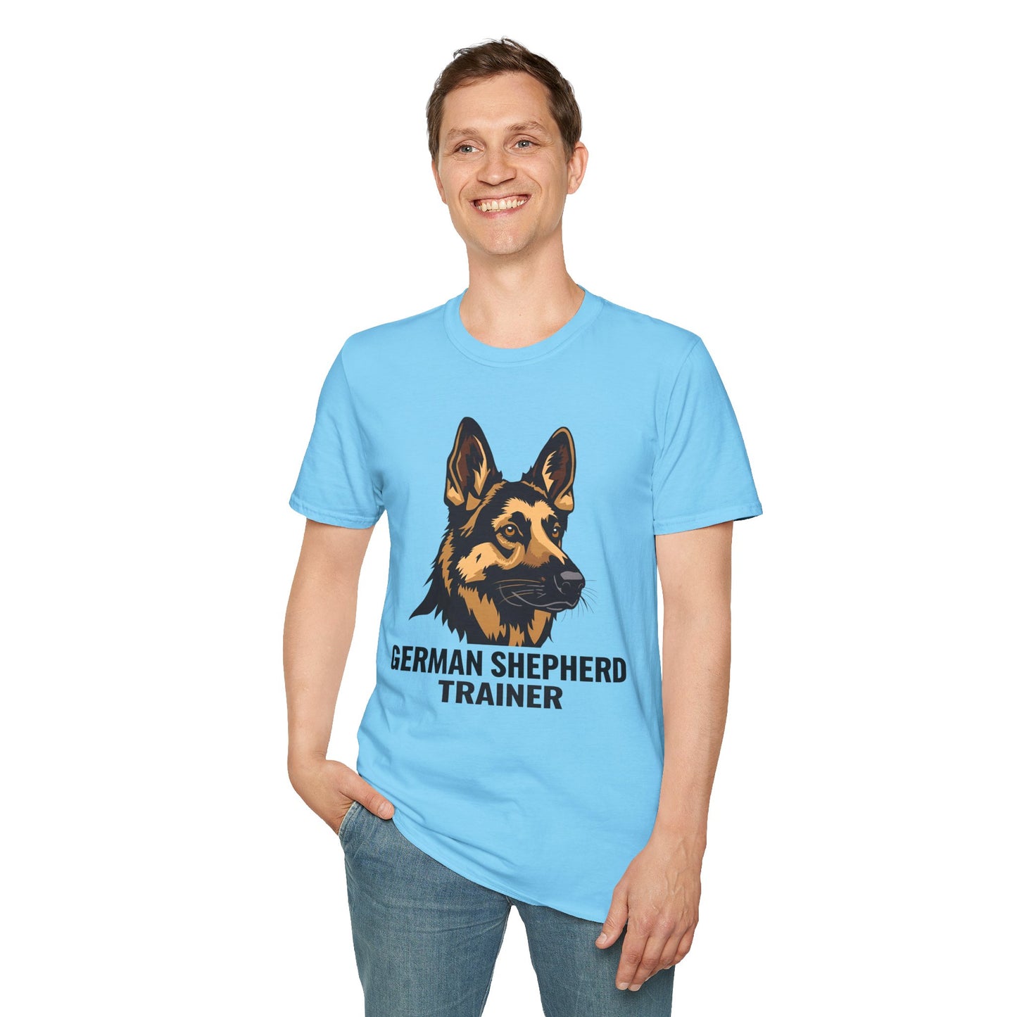 German Shepherd Trainer Unisex Softstyle T-Shirt, Dog Lover Gift, Pet Trainer Apparel