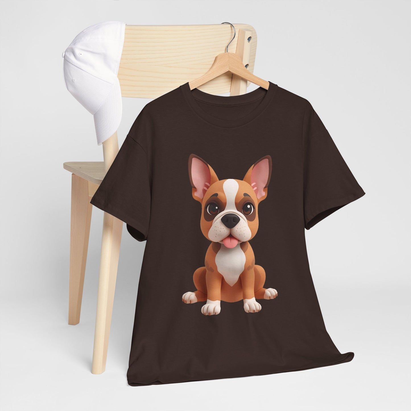 Cute 3D French Bulldog T-Shirt Unisex Heavy Cotton Tee, Dog Lover Gift