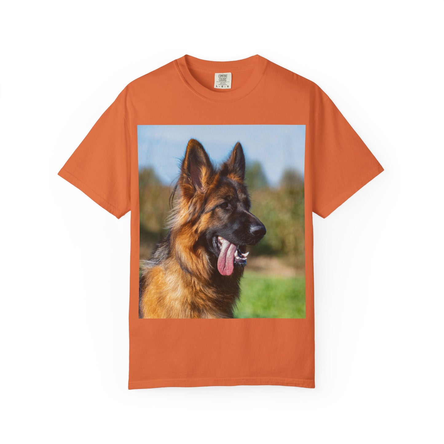 Unisex Dog Lover T-Shirt Featuring a Stunning Showline German Shepherd Puppy Leaving Tongue Out