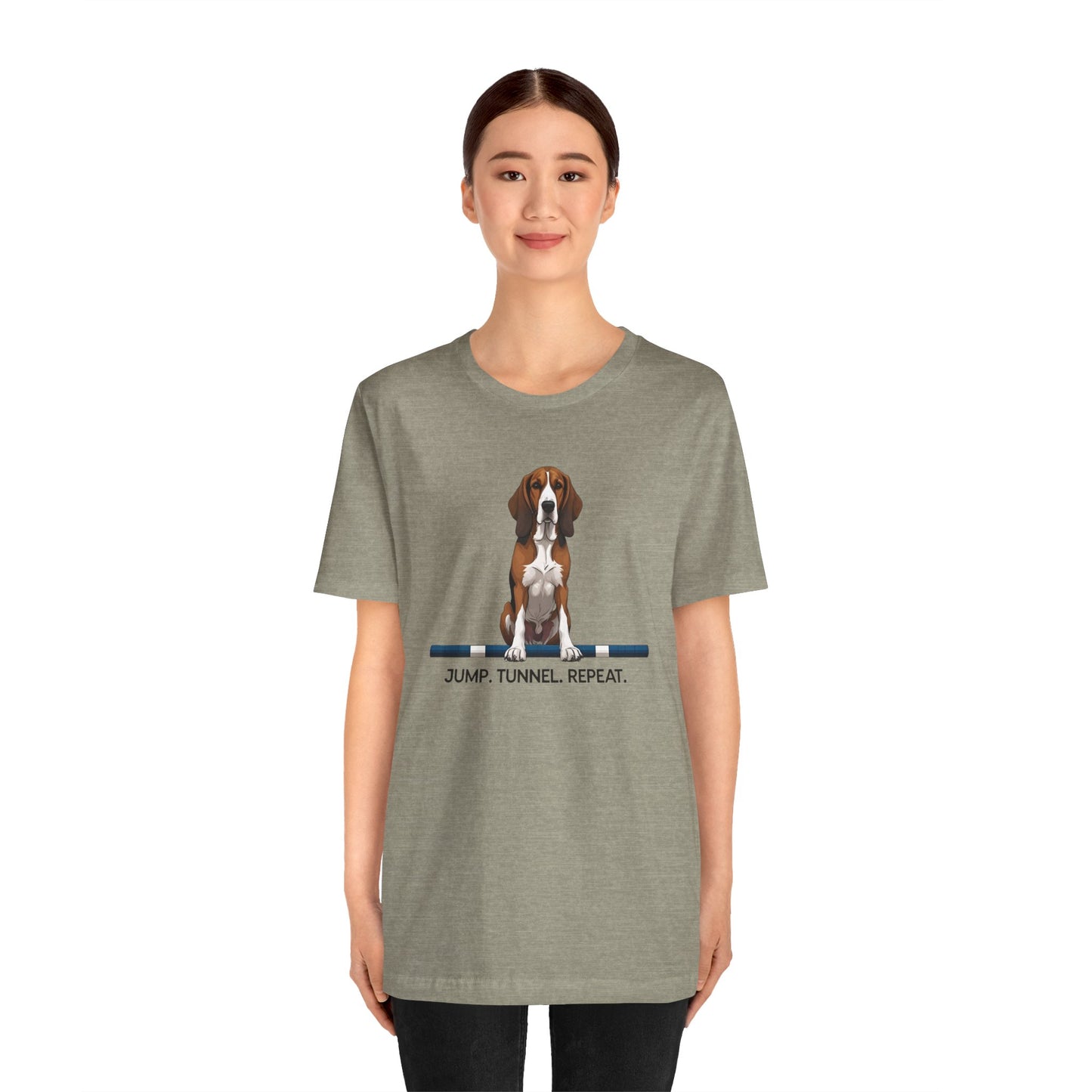 Dog Agility Tee, Fun Pet Lover Shirt, Jump Tunnel Repeat T-Shirt, Dog Enthusiast Apparel, Gift for Dog Owners