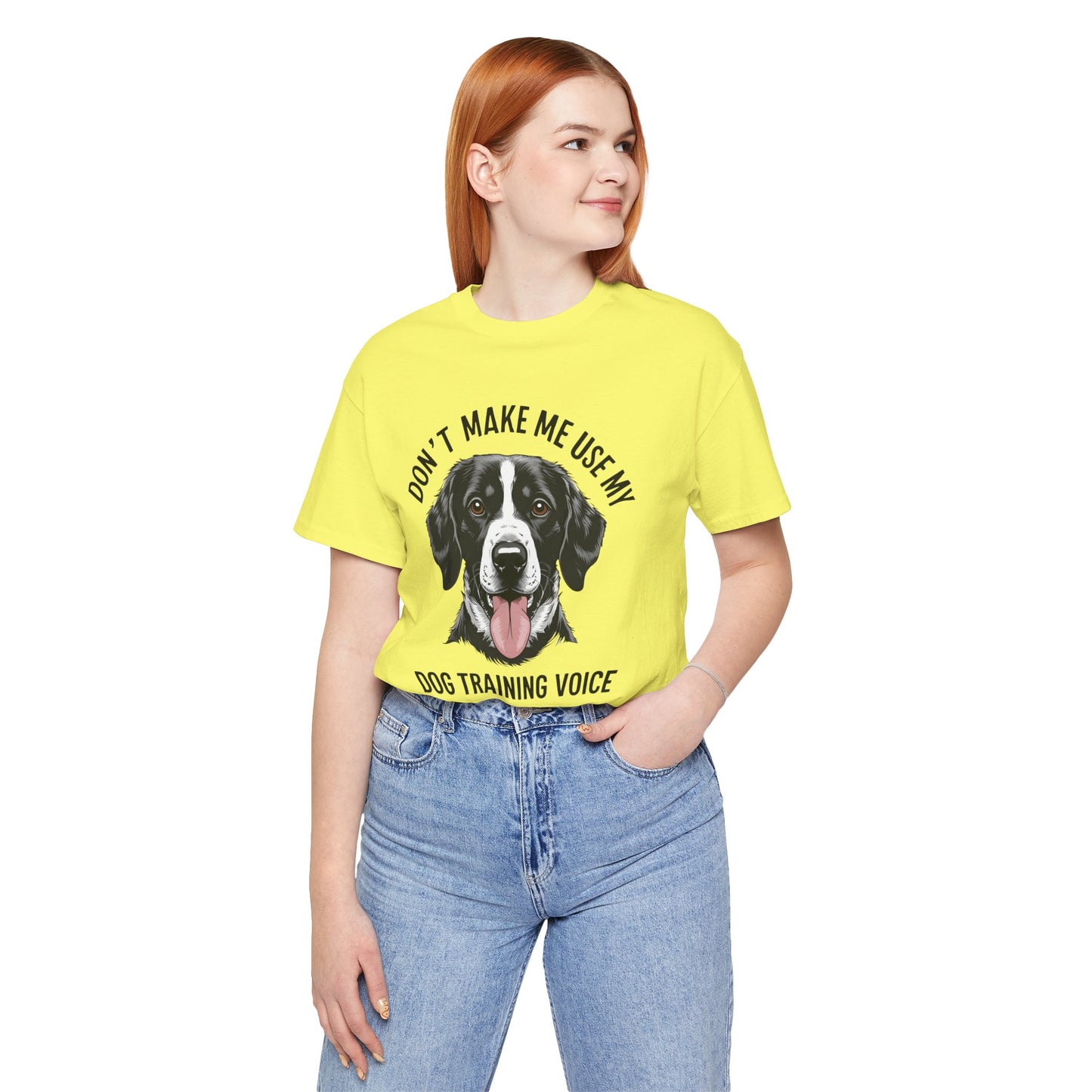 Dog Training T-Shirt - Don't Make Me Use My Dog Training Voice, Funny Pet Owner Gift, Canine Training Apparel