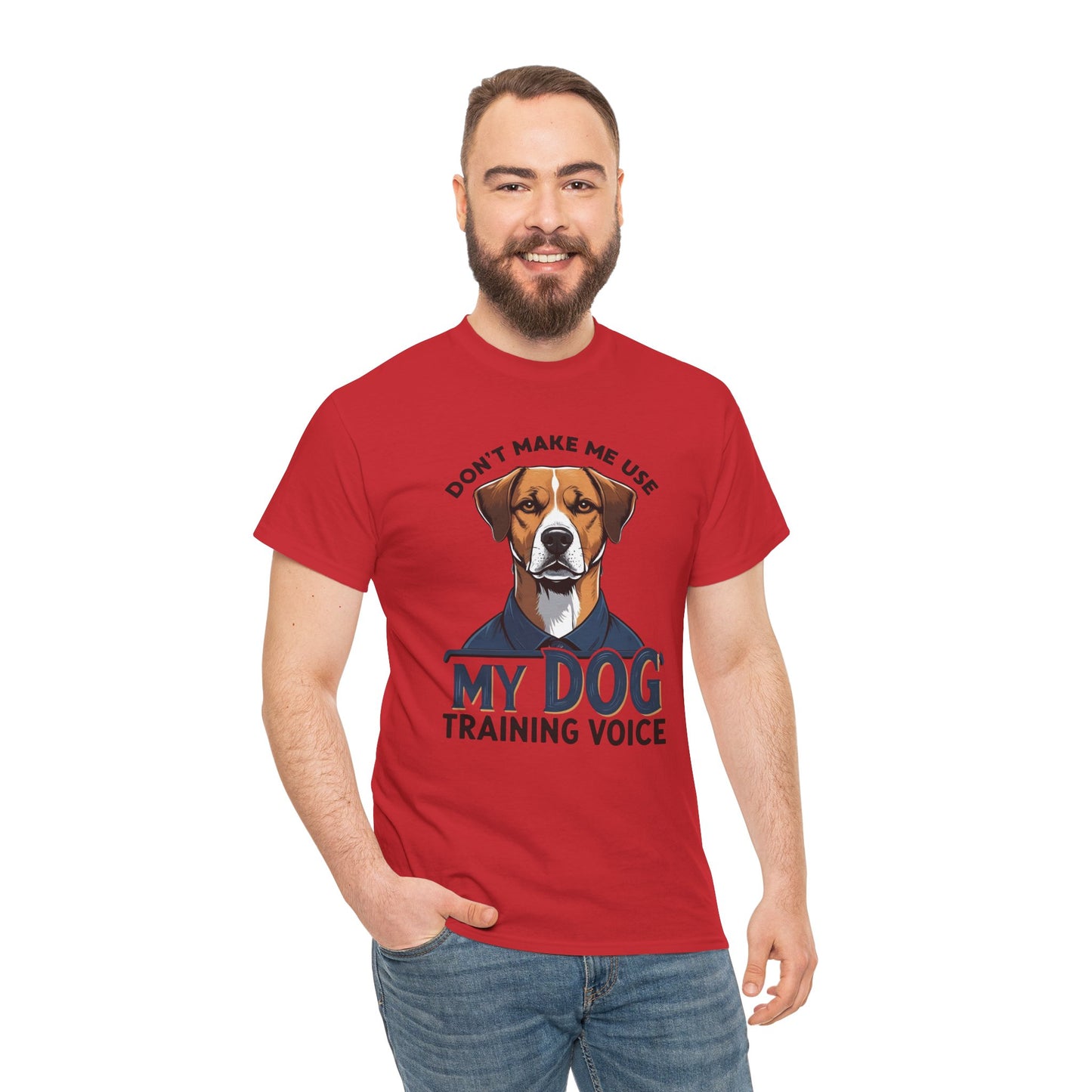 Dog Training T-Shirt - Don't Make Me Use My Dog Training Voice | Perfect Gift for Dog Owners, Casual Wear, Funny Dog Humor Shirt, Pet Training Apparel