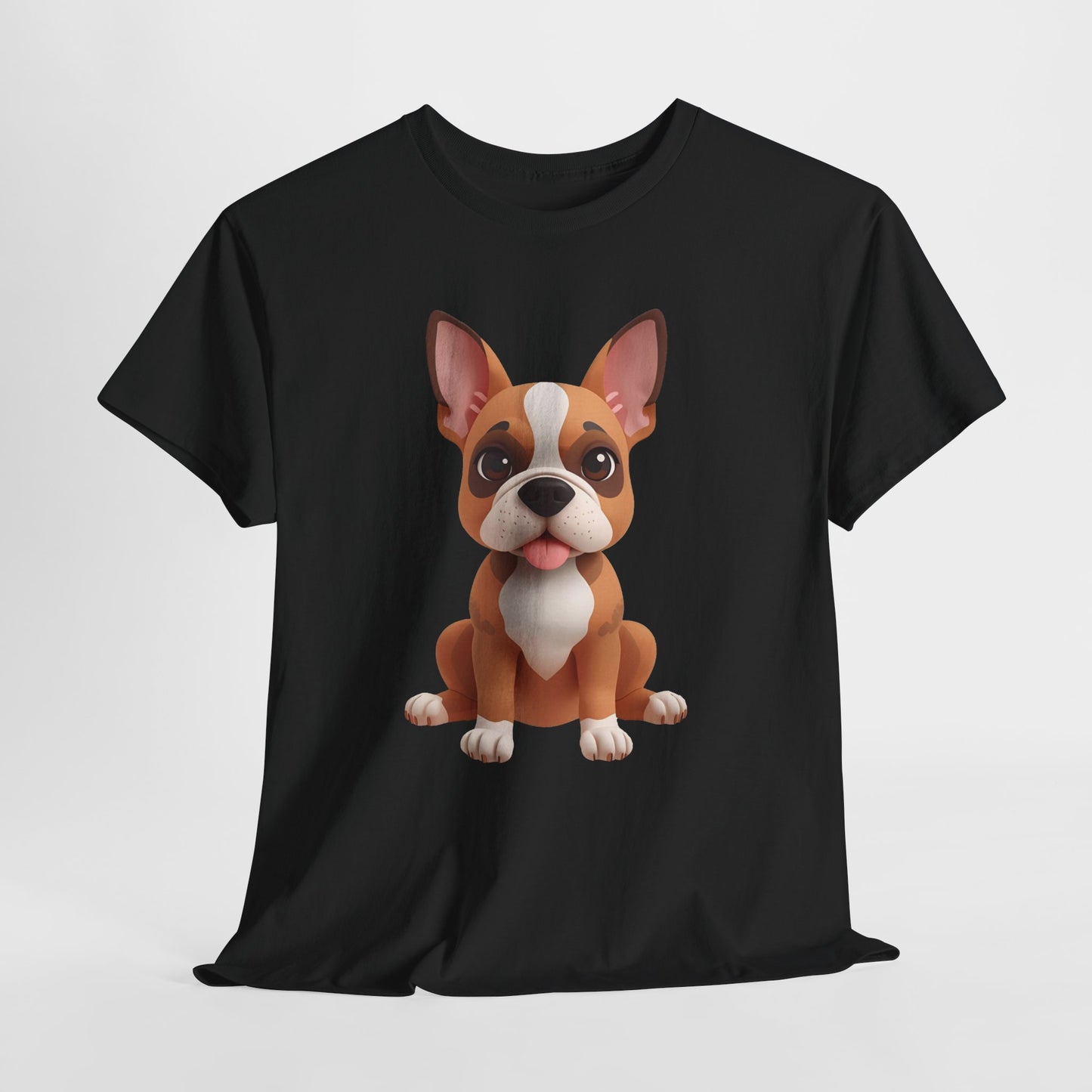 Cute 3D French Bulldog T-Shirt Unisex Heavy Cotton Tee, Dog Lover Gift