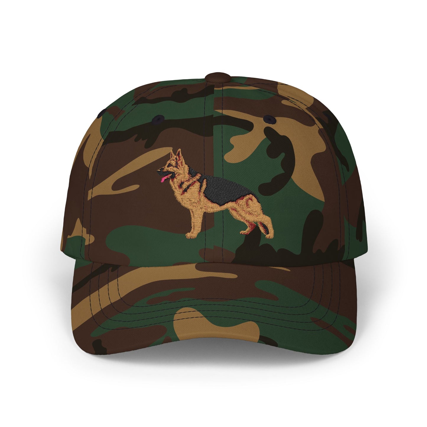 Embroidered Dog Dad Cap - German Shepherd Standing in a Show Stance