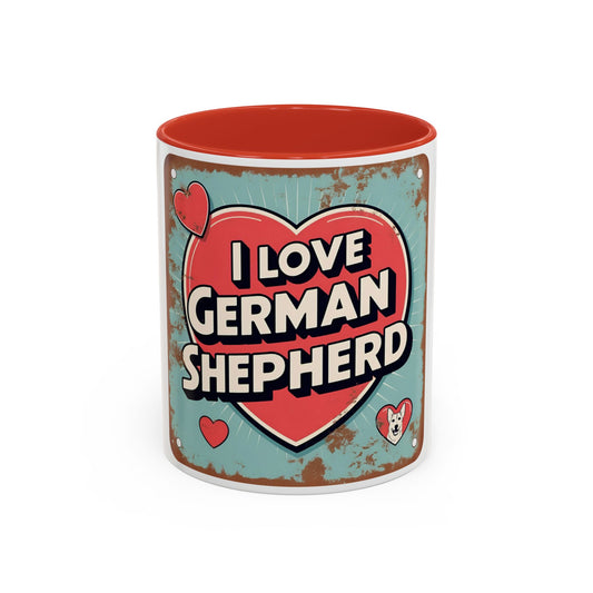 I Love German Shepherd Coffee Mug - Dog Lover Gift, Pet Owner Mug, Cute Dog Coffee Cup, Animal Lover Gift