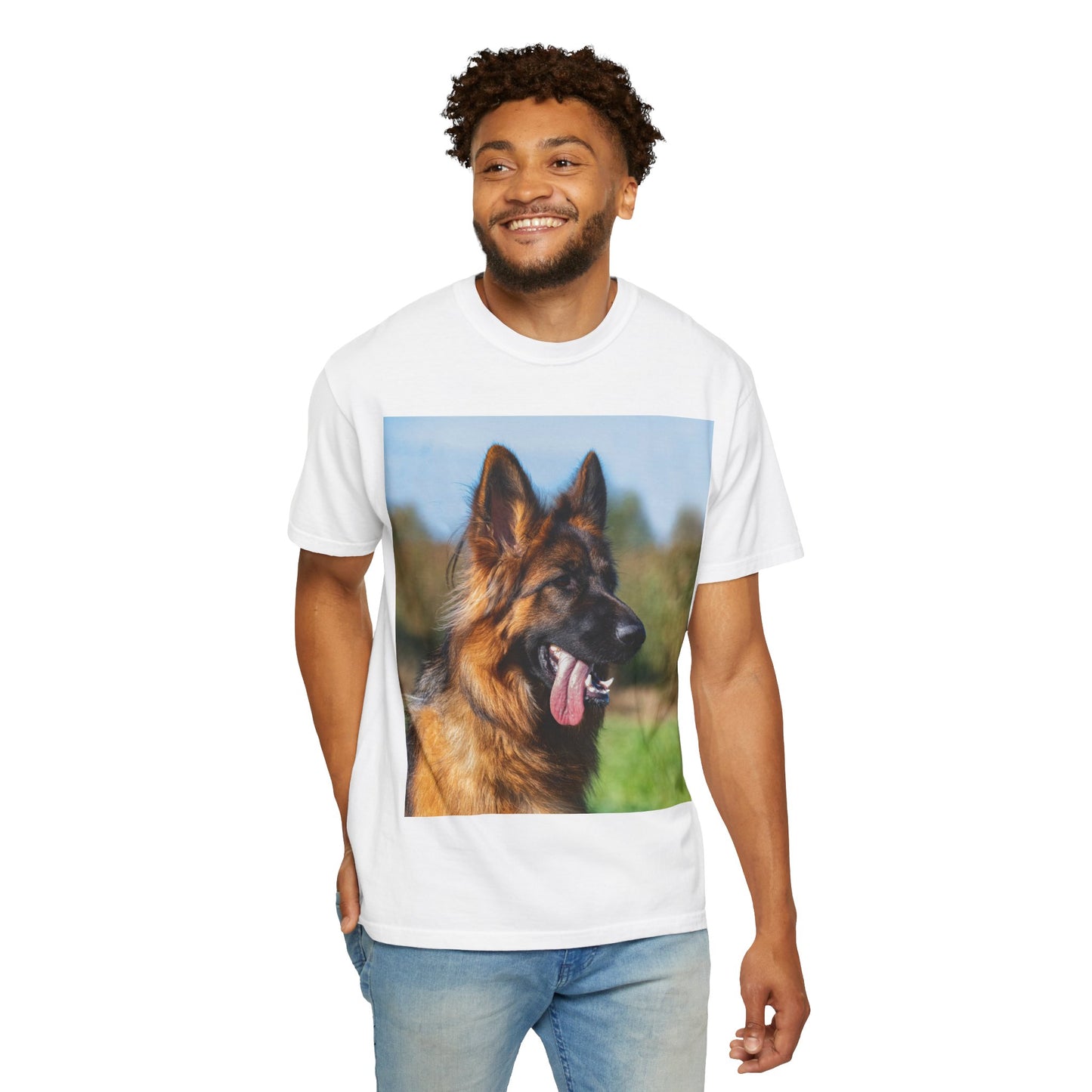 Unisex Dog Lover T-Shirt Featuring a Stunning Showline German Shepherd Puppy Leaving Tongue Out