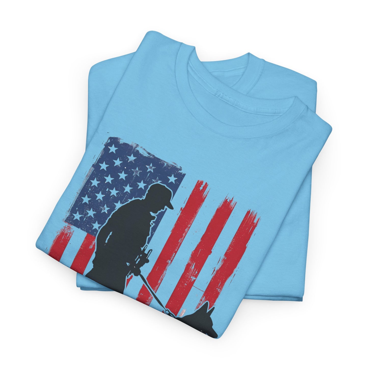 Patriotic Police K-9 Unit Heavy Cotton Tee, Unisex Cotton Shirt for Dog Lovers, Law Enforcement Apparel, Gifts for Police Officers