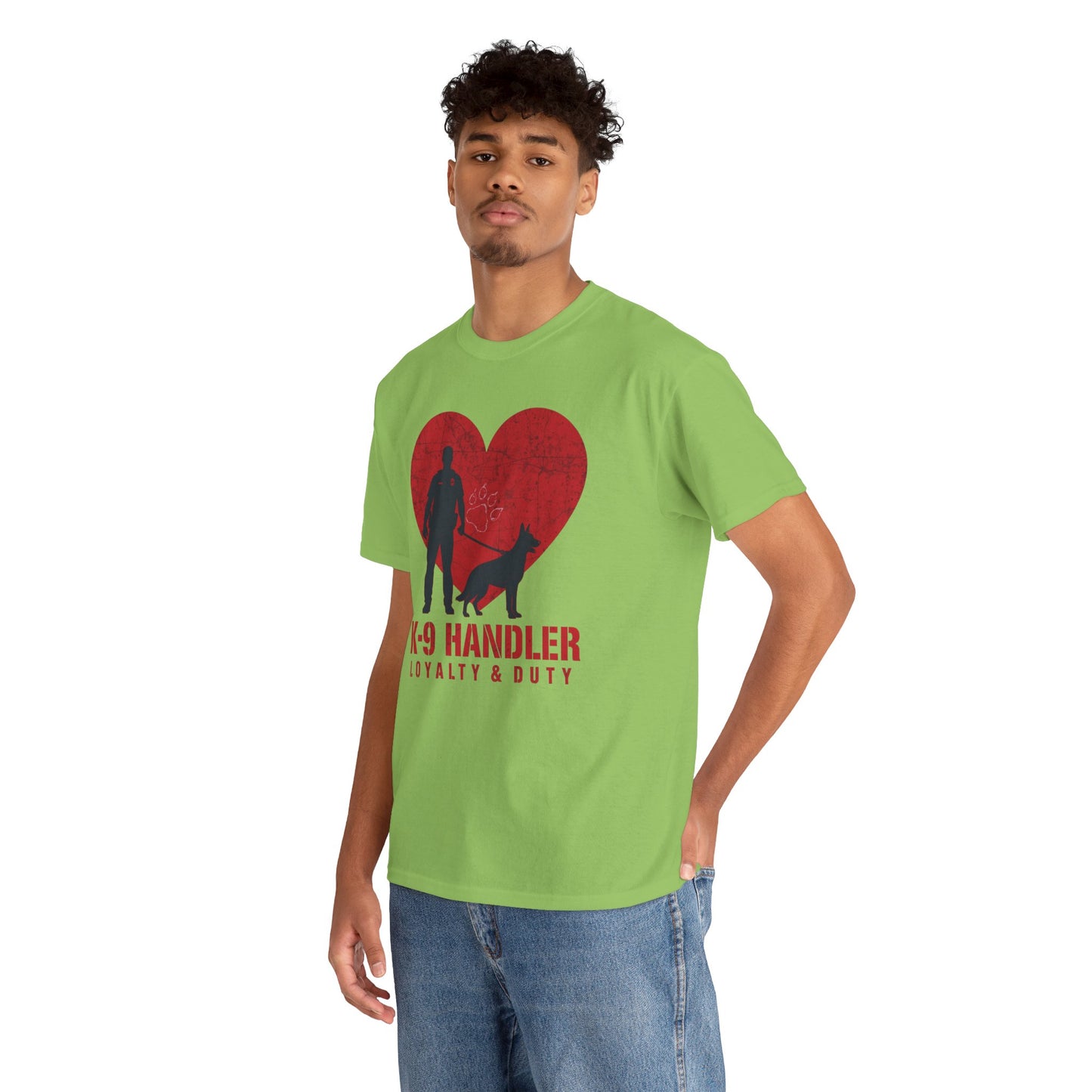 K-9 Handler Heavy Cotton Tee - Loyalty & Duty Shirt, Dog Lover Gift