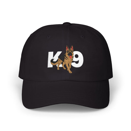 Classic Embroidered K9 Dad Cap Featuring German Shepherd | Dog Lover's Hat, Pet Owner Gift, Adjustable Baseball Cap