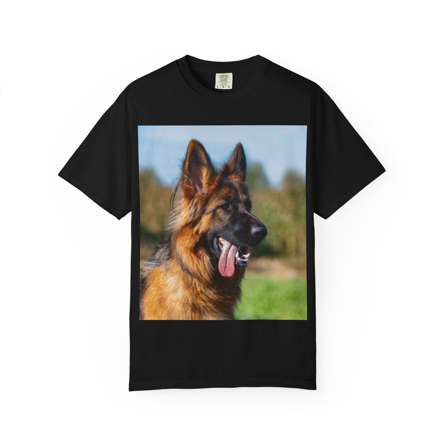 Unisex Dog Lover T-Shirt Featuring a Stunning Showline German Shepherd Puppy Leaving Tongue Out
