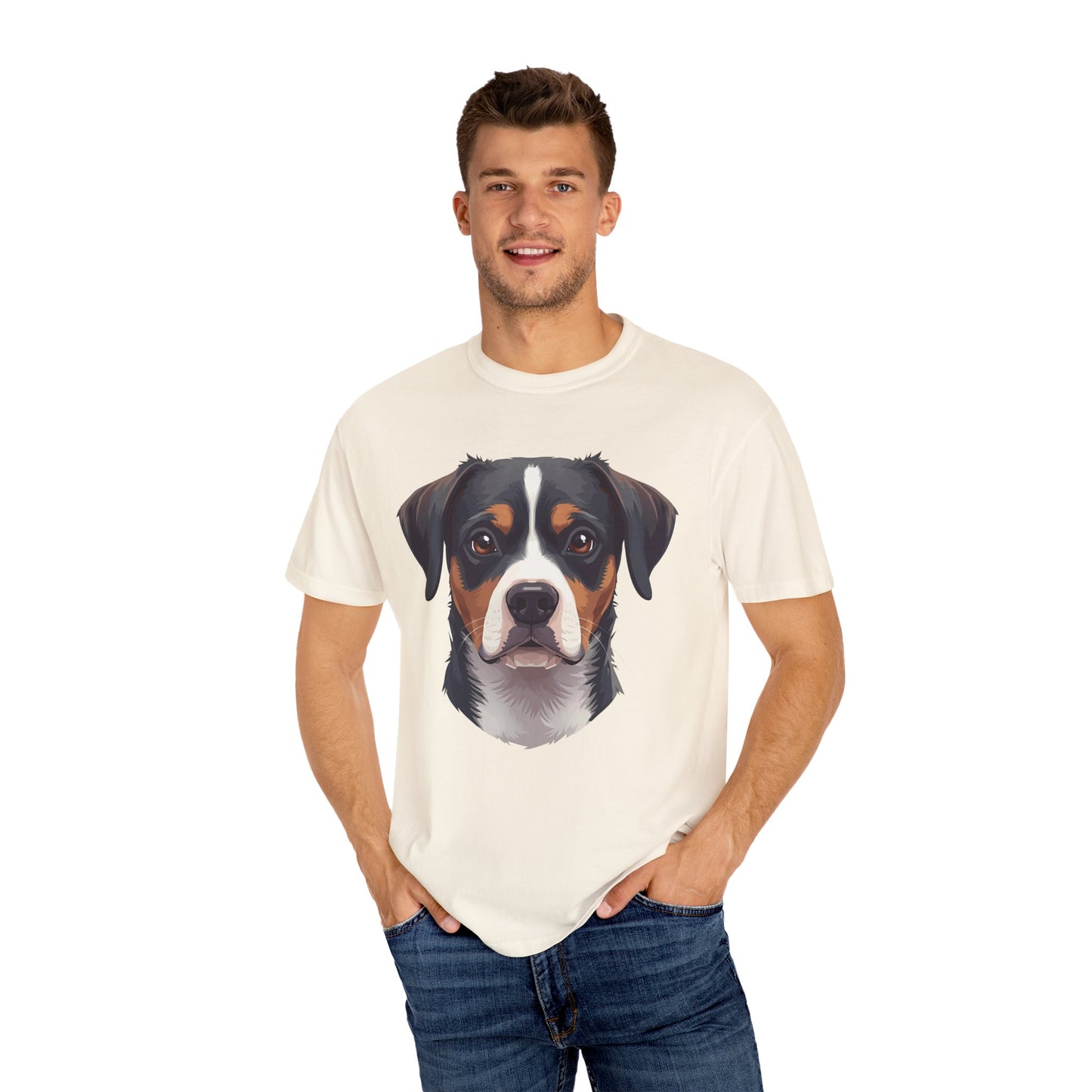 Unisex Tricolor Dog's 3D Design T-Shirt, Gift for Dog Owners, Animal Lover Apparel