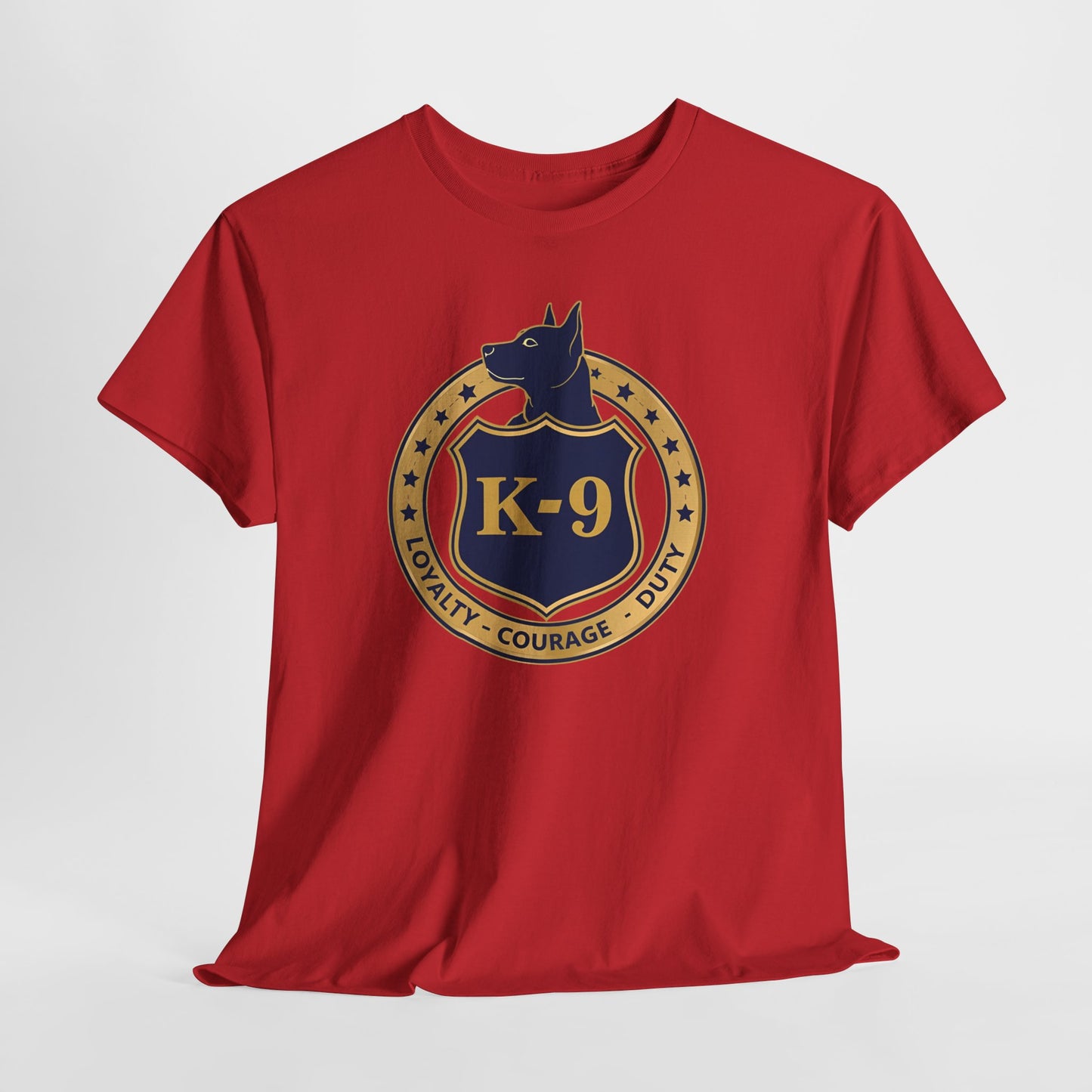 K-9 Police Unisex Heavy Cotton Tee - Loyalty Courage Duty | Dog Lover Gift, Law Enforcement Apparel, Dog Training Shirt